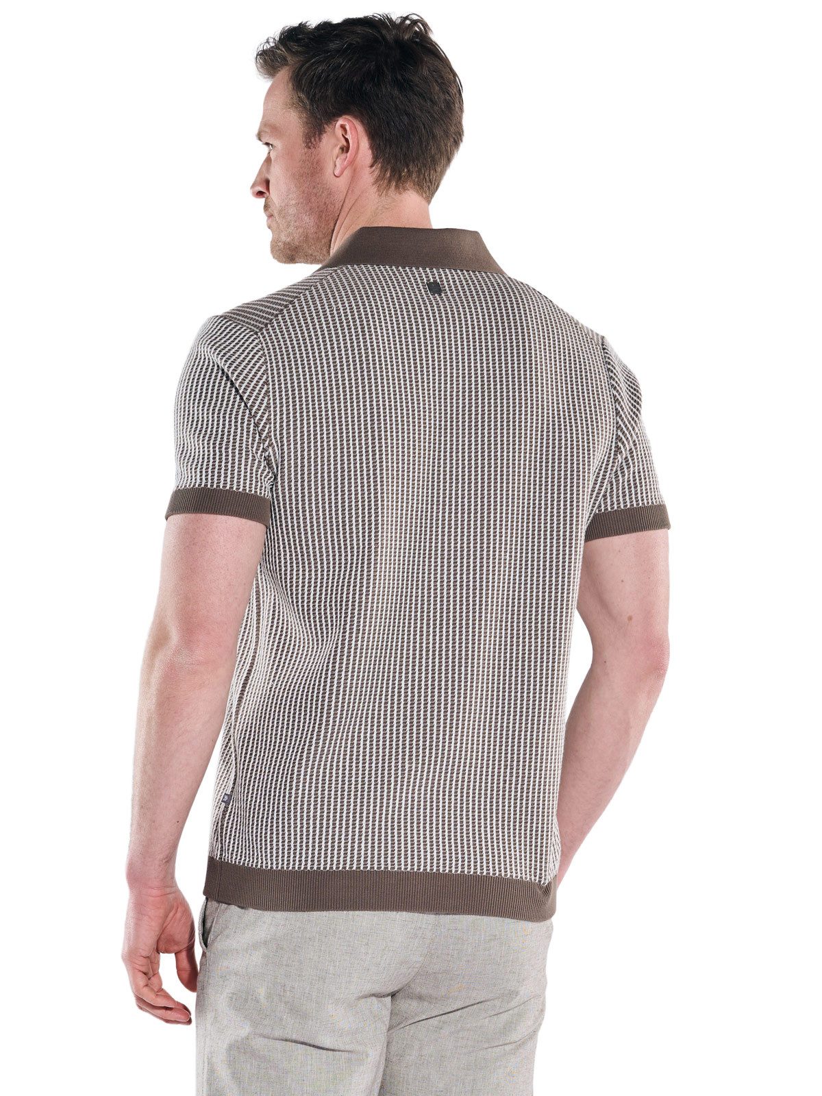 ENGBERS GERMANY Rundhalspullover Herren Strick Poloshirt, Beige günstig online kaufen