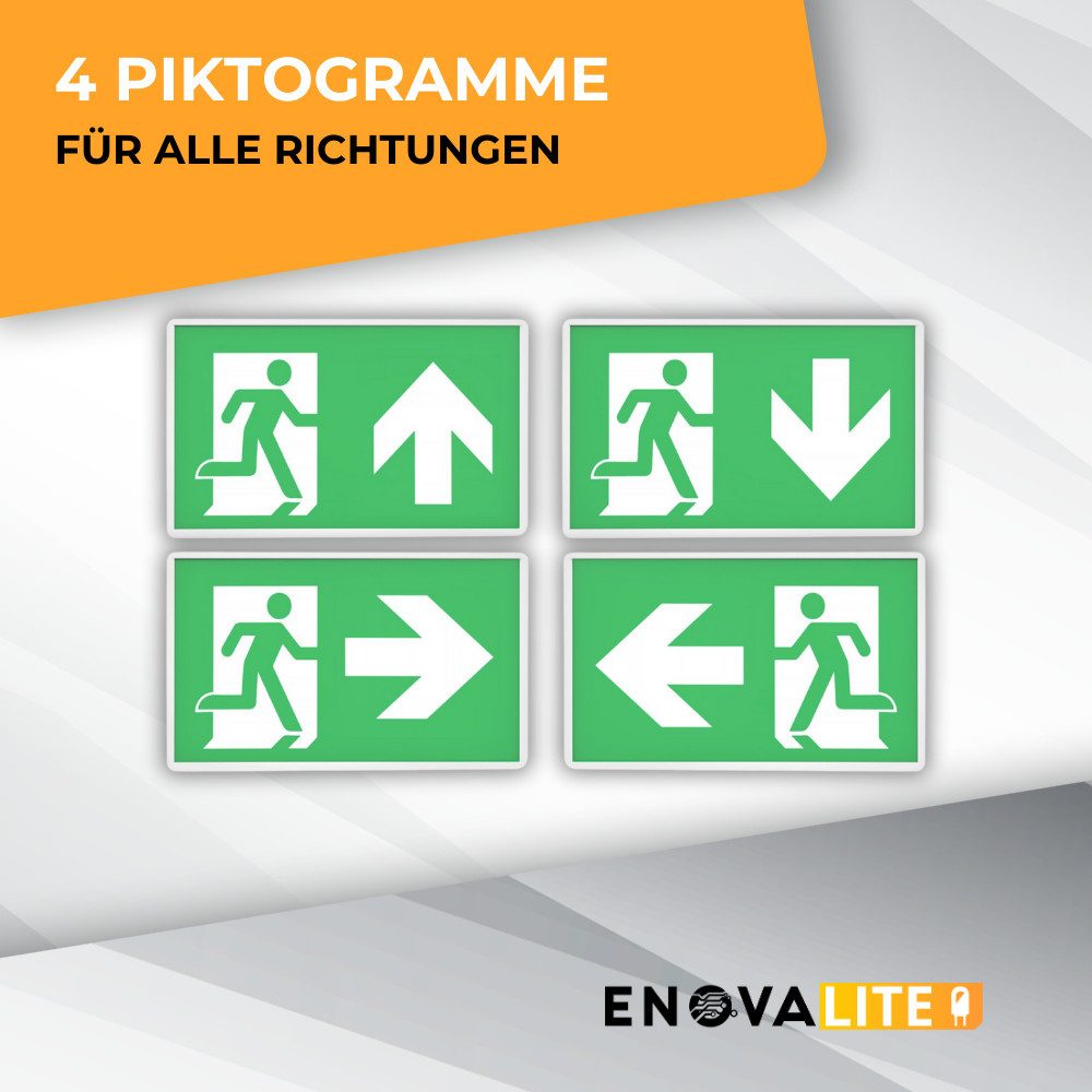 ENOVALITE LED Arbeitsleuchte ENOVALITE Fluchtwegleuchte 3 W 6000 K kaltweiß, LED fest integriert, Tageslichtweiß, Fluchtwegleuchte