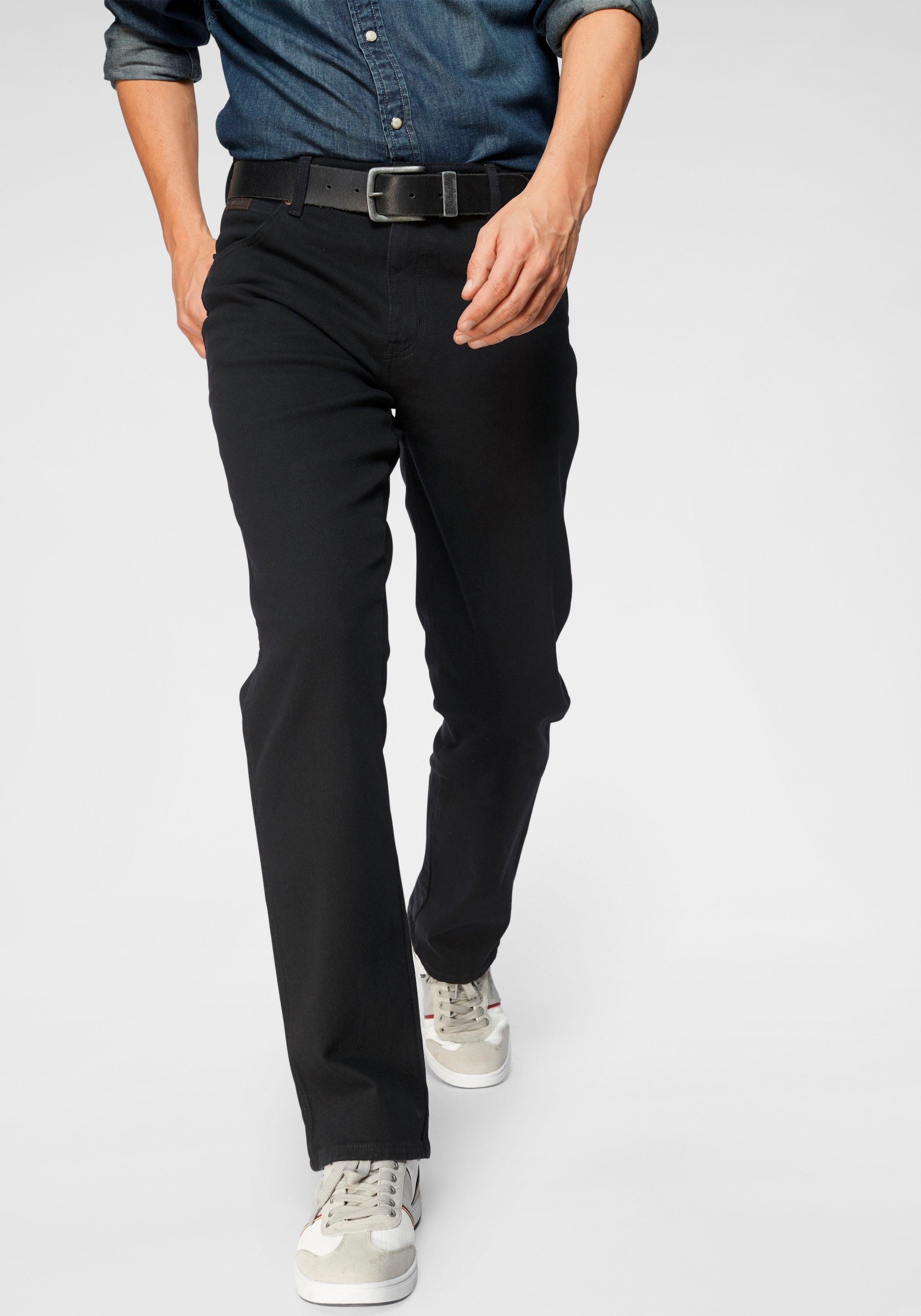 black overdye Wrangler Jeans Gerade Texas