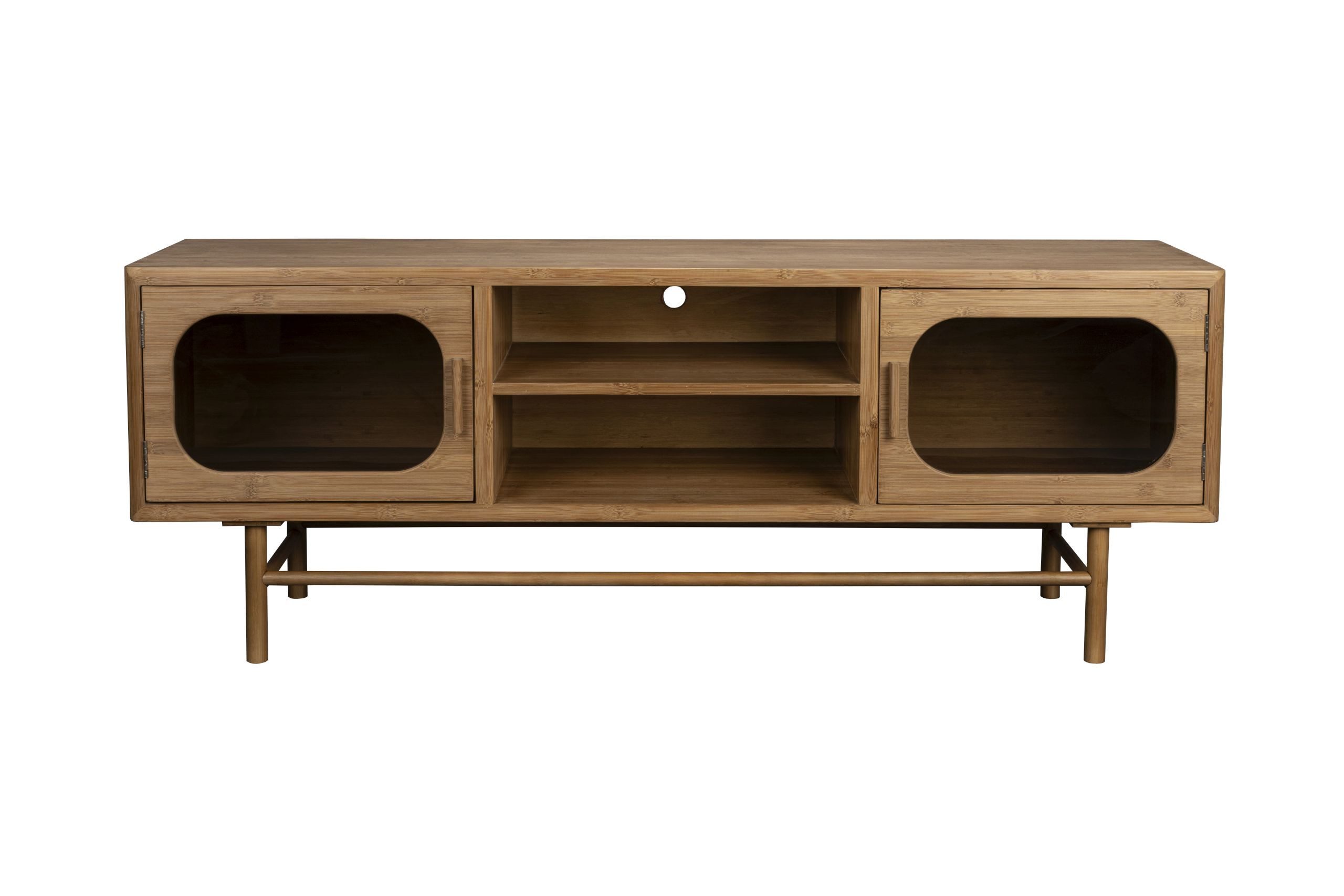 Dutchbone TV-Schrank Retro TV-Board Sideboard Caroun Bambus Rauchglas