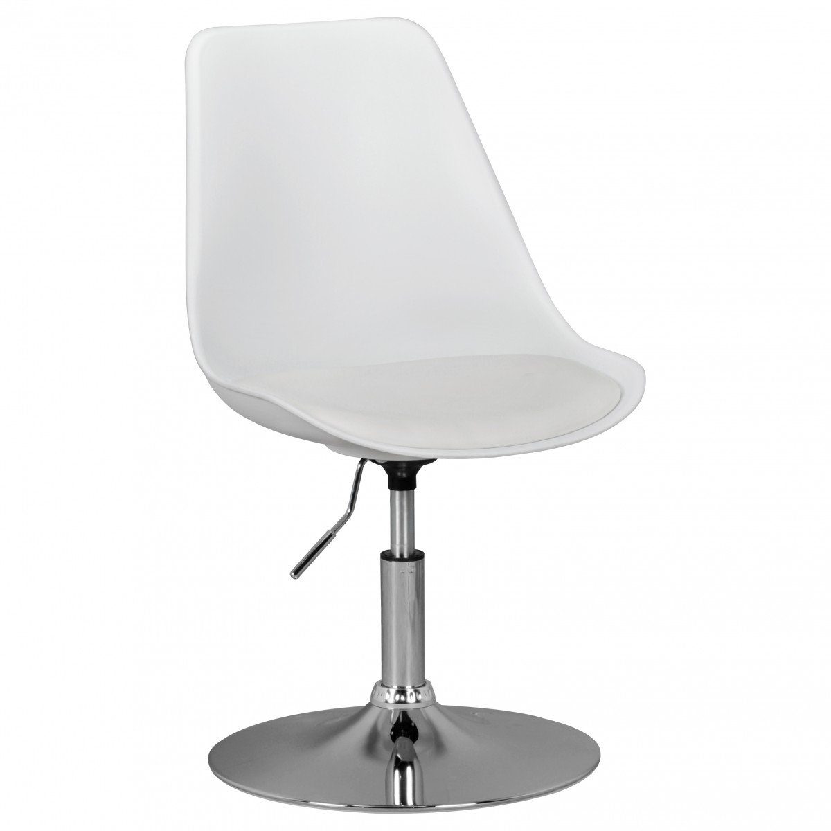KADIMA DESIGN Besucherstuhl Trompetenstuhl mit Kunstlederbezug - Bequemer Büro-Stuhl Weiß | Weiß