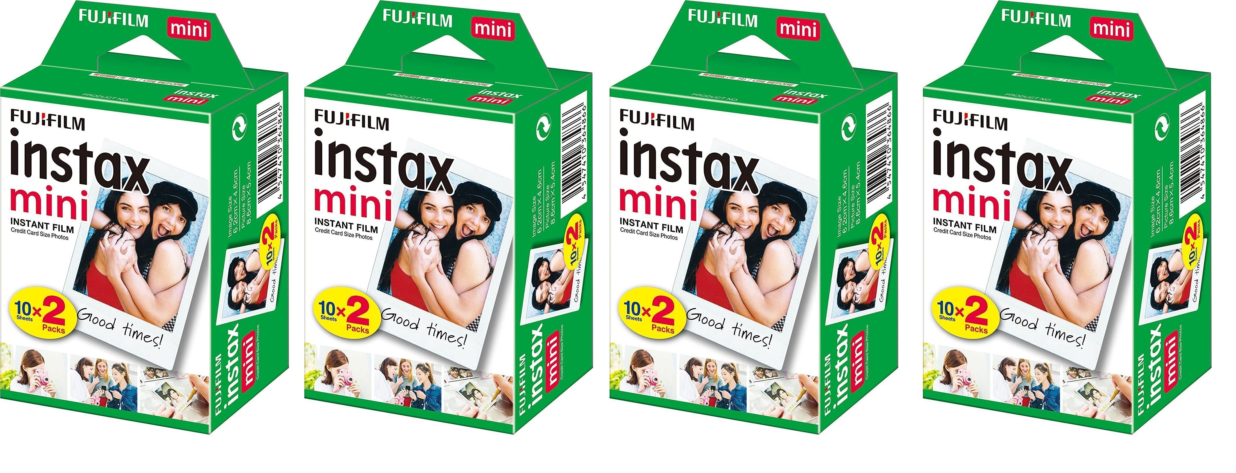 Fujitsu 4 Stück Fujifilm Instax Mini Instant Film Doppelpack - 80 Aufnahmen Sofortbildkamera