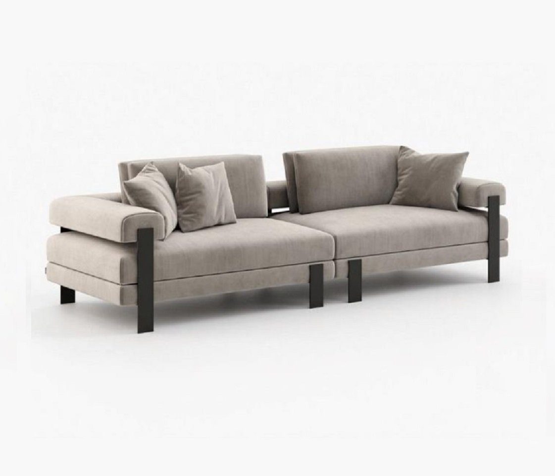 JVmoebel 2-Sitzer Wohnzimmer Sofa 2 Sitzer Luxus Designer Grau Polstersofas Modern Neu, 1 Teile, Made in Europe