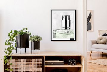 Bruno Banani Bild mit Rahmen Parfüm - Gerahmter Digitaldruck - Wandbild, (1 St), Holzrahmen - Dekoration
