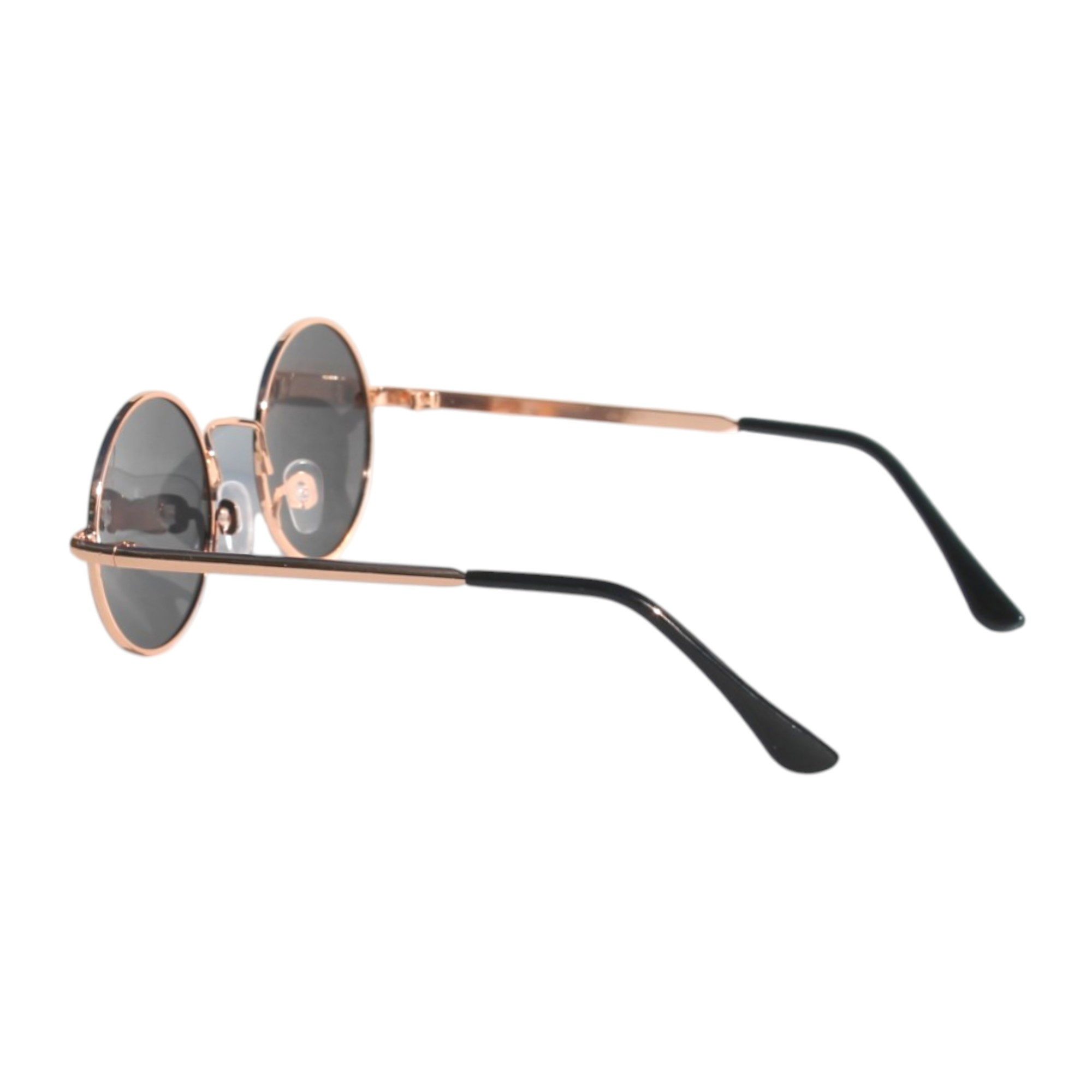 Rennec Sonnenbrille Kinder Brille Rund UV400 Schwarz Polarisiert mit Brillenbeutel Nickelbrille Jungen Mädchen, 5 bis 9 Jahren, Linsen Schwarz Getönt