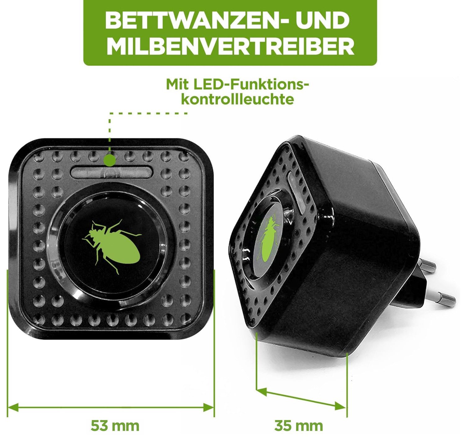 ISOTRONIC Ultraschall-Milbencontroller Milbenabwehr Insektenschutz, 1-tlg.