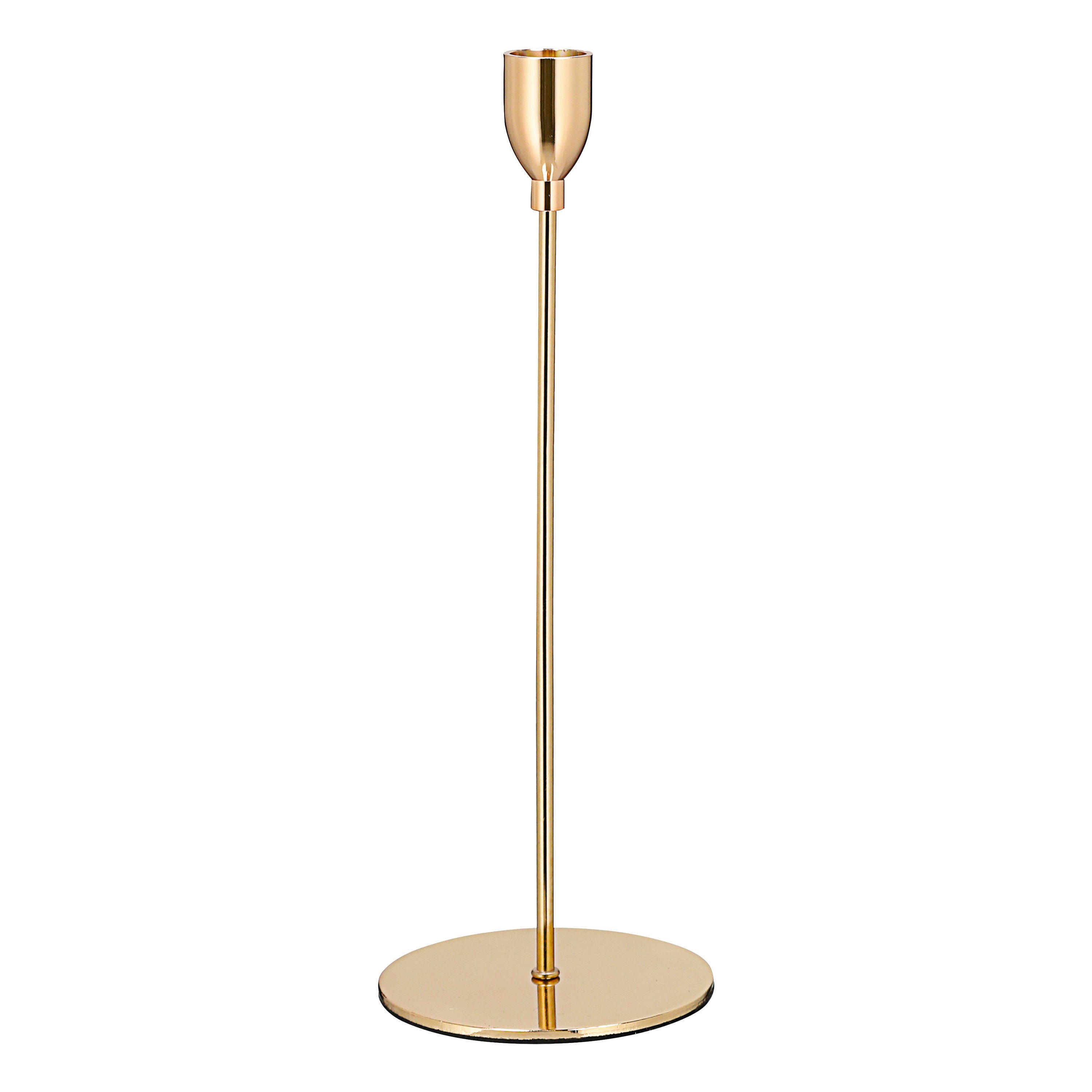 CEPEWA Kerzenständer Kerzenständer Shiny Gold 28cm Eisen Kratzschutz Stabkerzenhalter – Bild 4 von 5