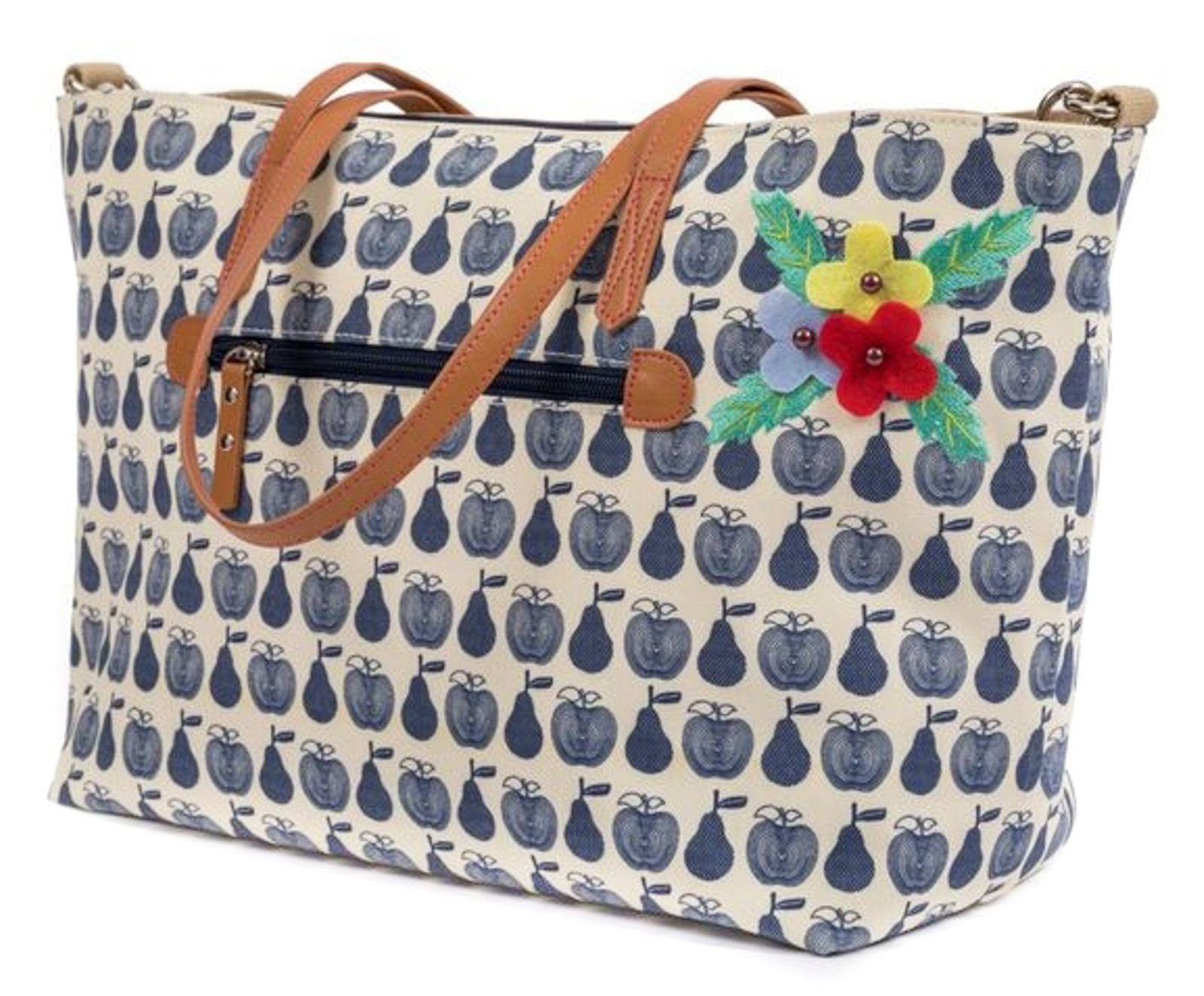 (Set, Pears & Lining Pink Blue Wickeltasche 3-tlg) Apples