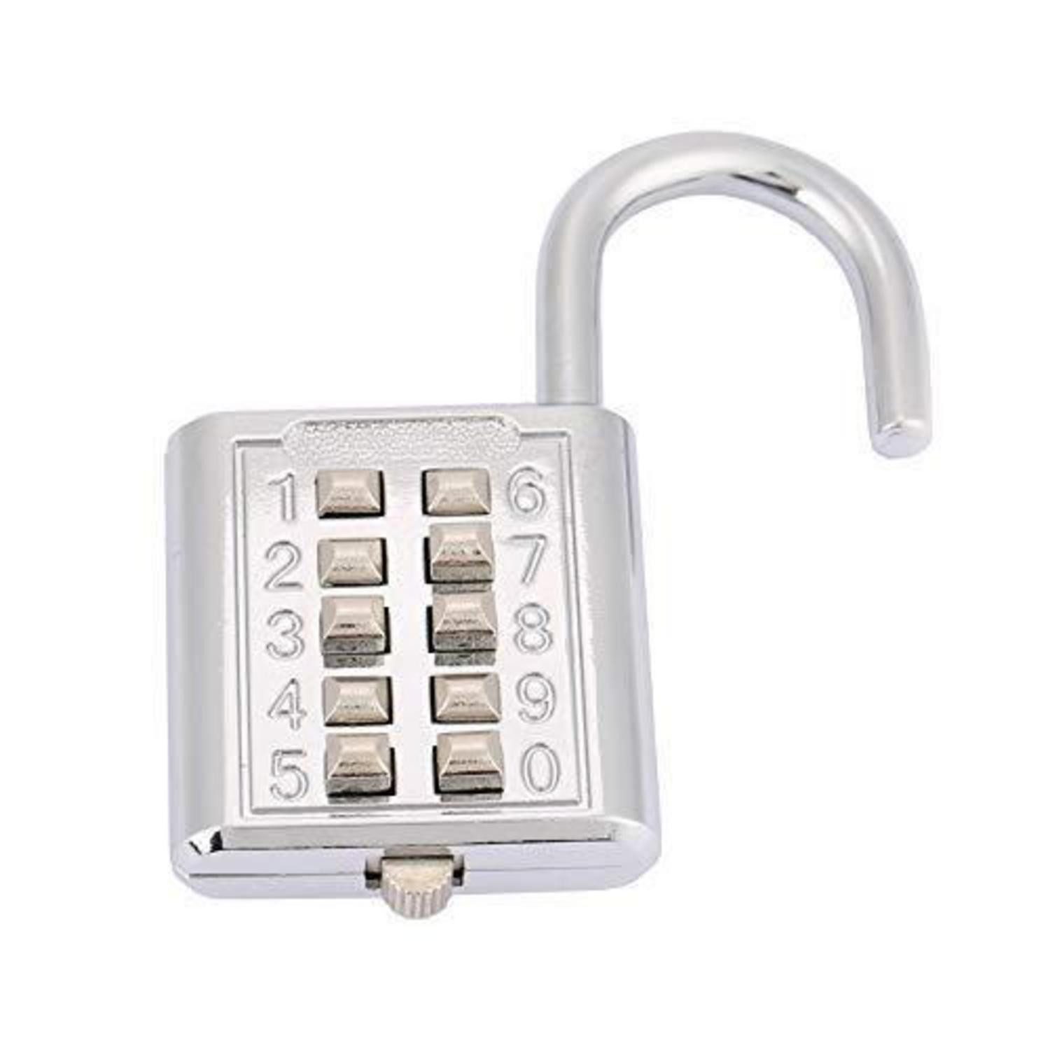 LuxusKollektion Zahlenbügelschloss Zahlenschloss Zinklegierung 5-stellig Silber 10 Tasten