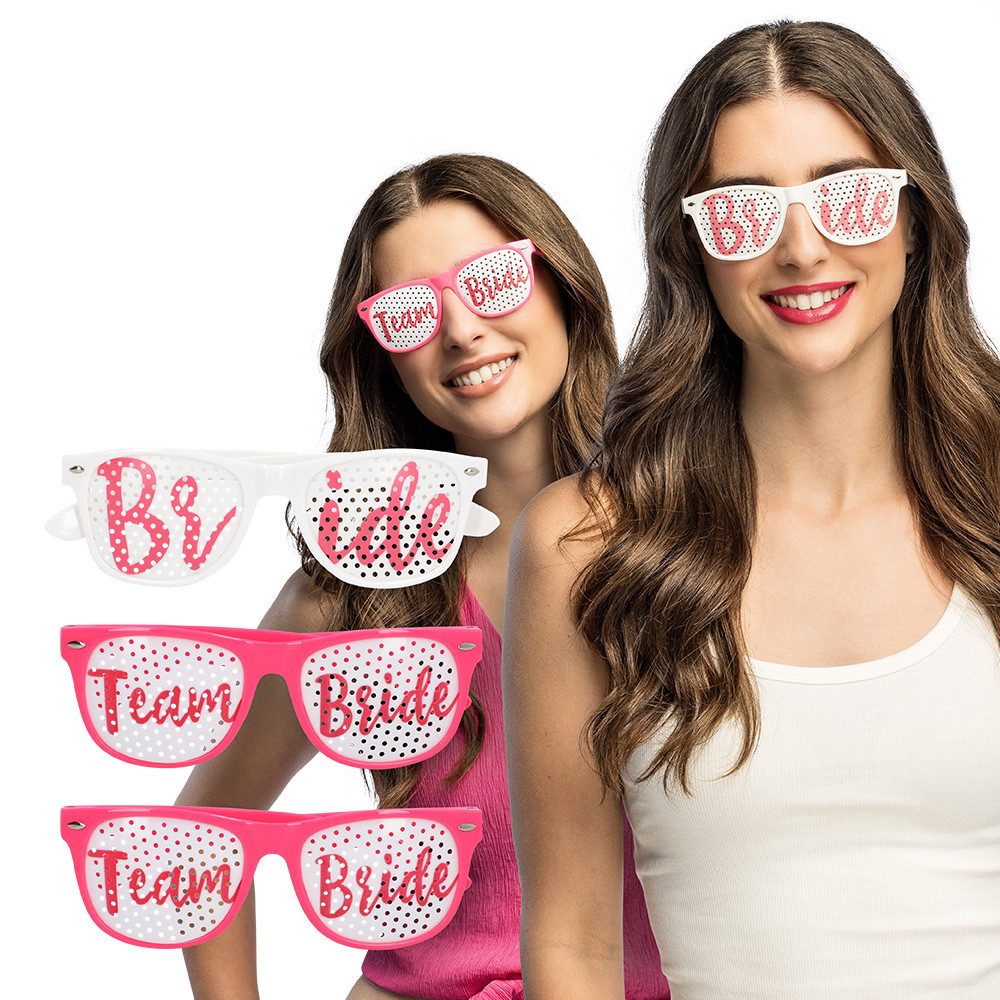 Boland Kostüm Partybrillen Set 'Team Bride' für Junggesellenabsc