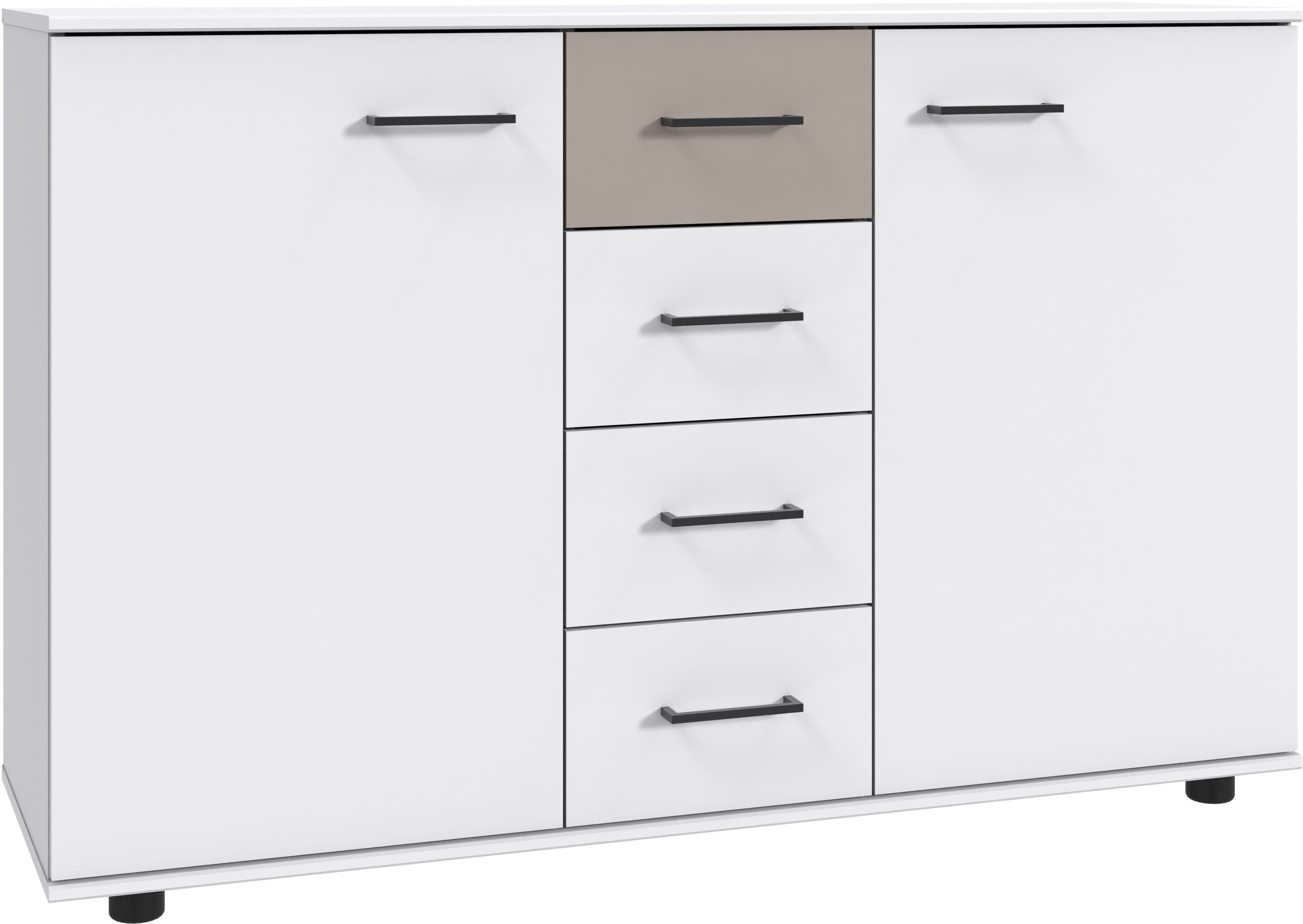 Wimex Kombikommode Taiga, obere Schublade in Absatzfarbe oder uni weiß
