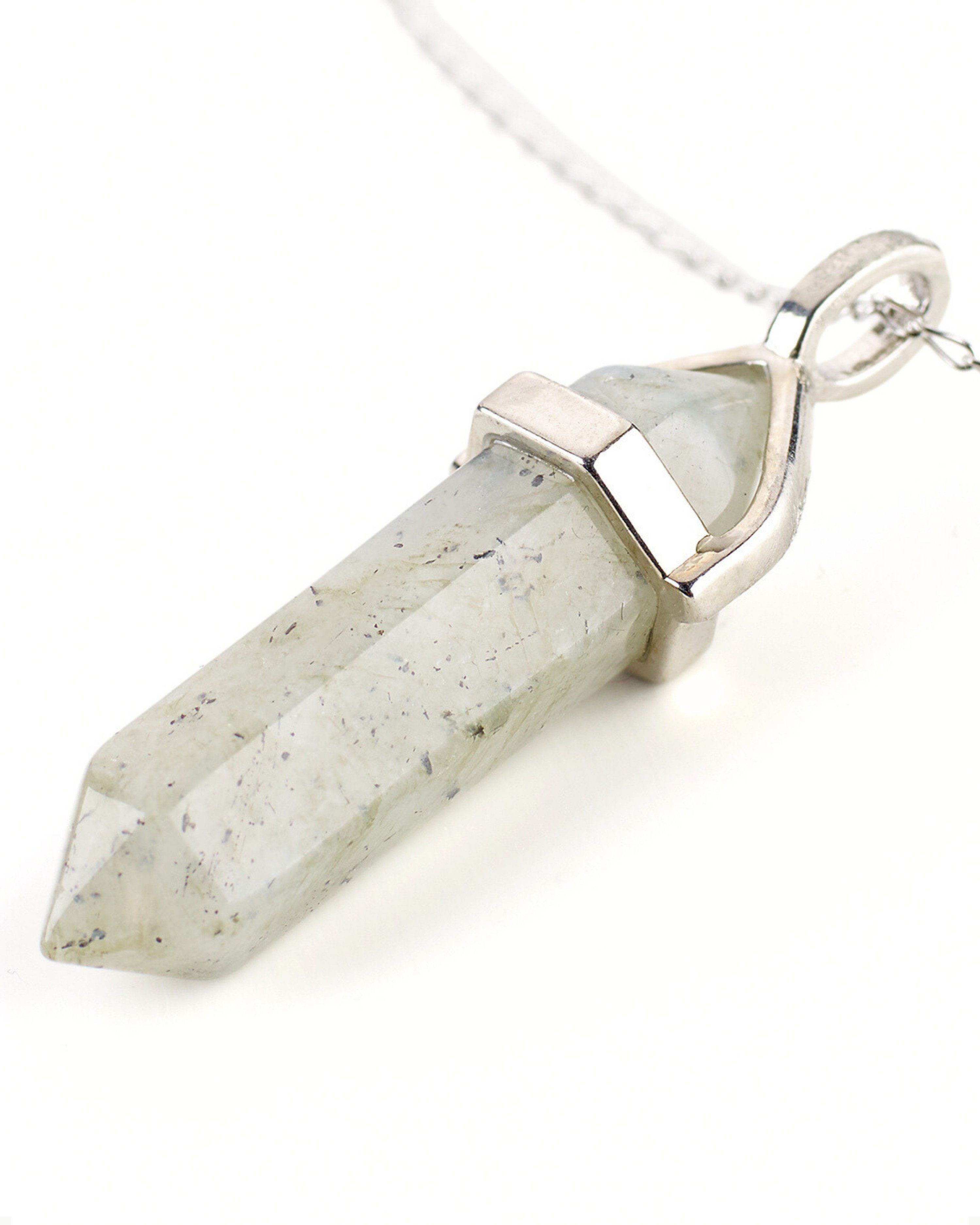 LAVISA Kette mit Anhänger LAVISA Obelisk Edelstein Halskette silber, echte Kristalle, Naturstein, Edelstein Halskette Schmuck Kristall Naturstein Edelsteinkette