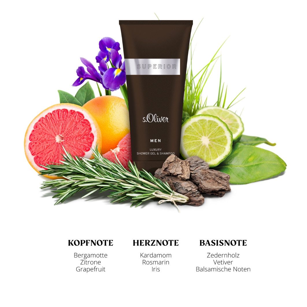 s.Oliver Duschgel SUPERIOR, Luxury Shower Gel & Shampoo 200 ml