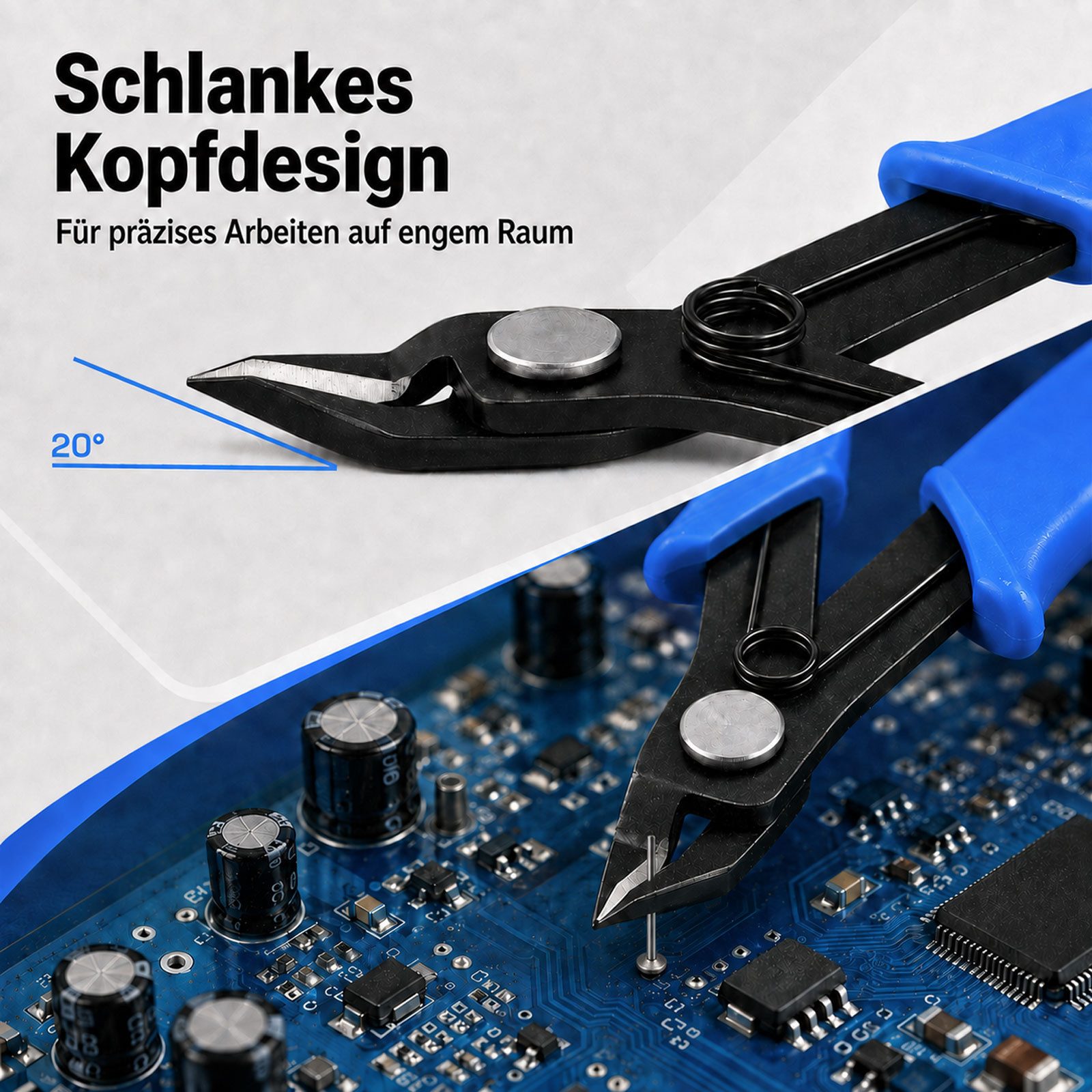 HB-DIGITAL Seitenschneider 125mm Praezisionszange blau, Nur fuer geeignete Schneidarbeiten verwenden – Bild 3 von 5