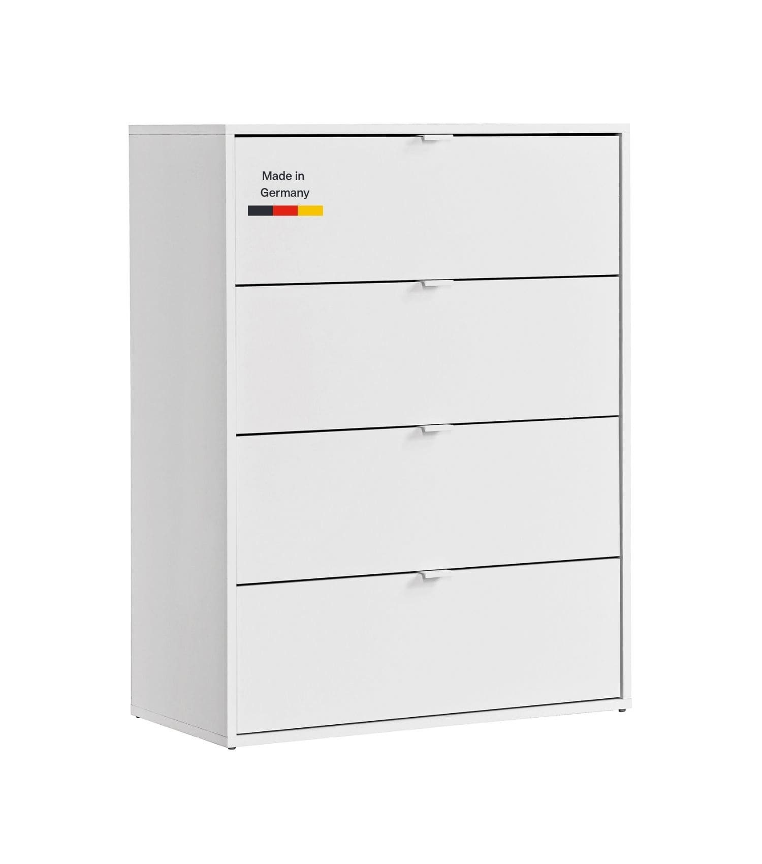mokebo Sideboard Die Stilvolle (80x95x40cm, mit 4 Schubladen), Made in Germany, Nachttisch, Highboard, Anrichte, Sideboard in Weiß