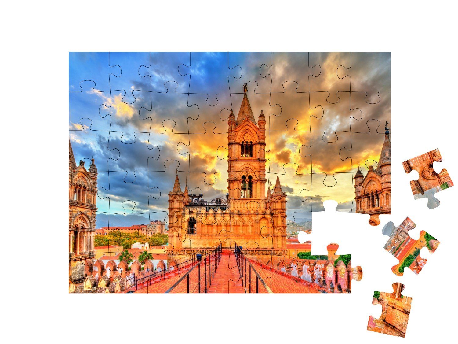 puzzleYOU Puzzle Die Kathedrale von Palermo, Sizilien, 48 Puzzleteile,  puzzleYOU-Kollektionen Palermo