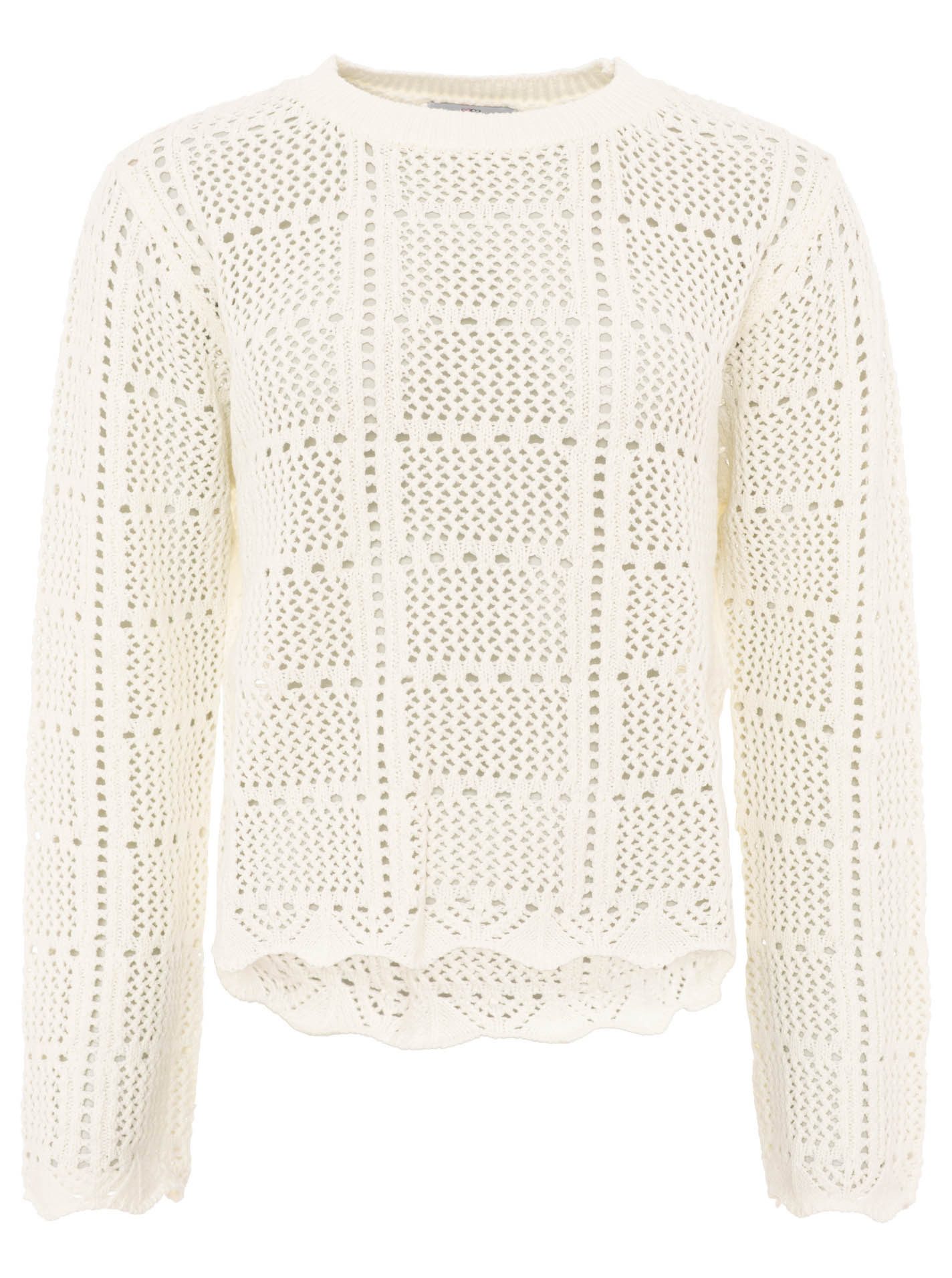 Zwillingsherz Strickpullover "Lochstrick" mit Lockstrickmotiv