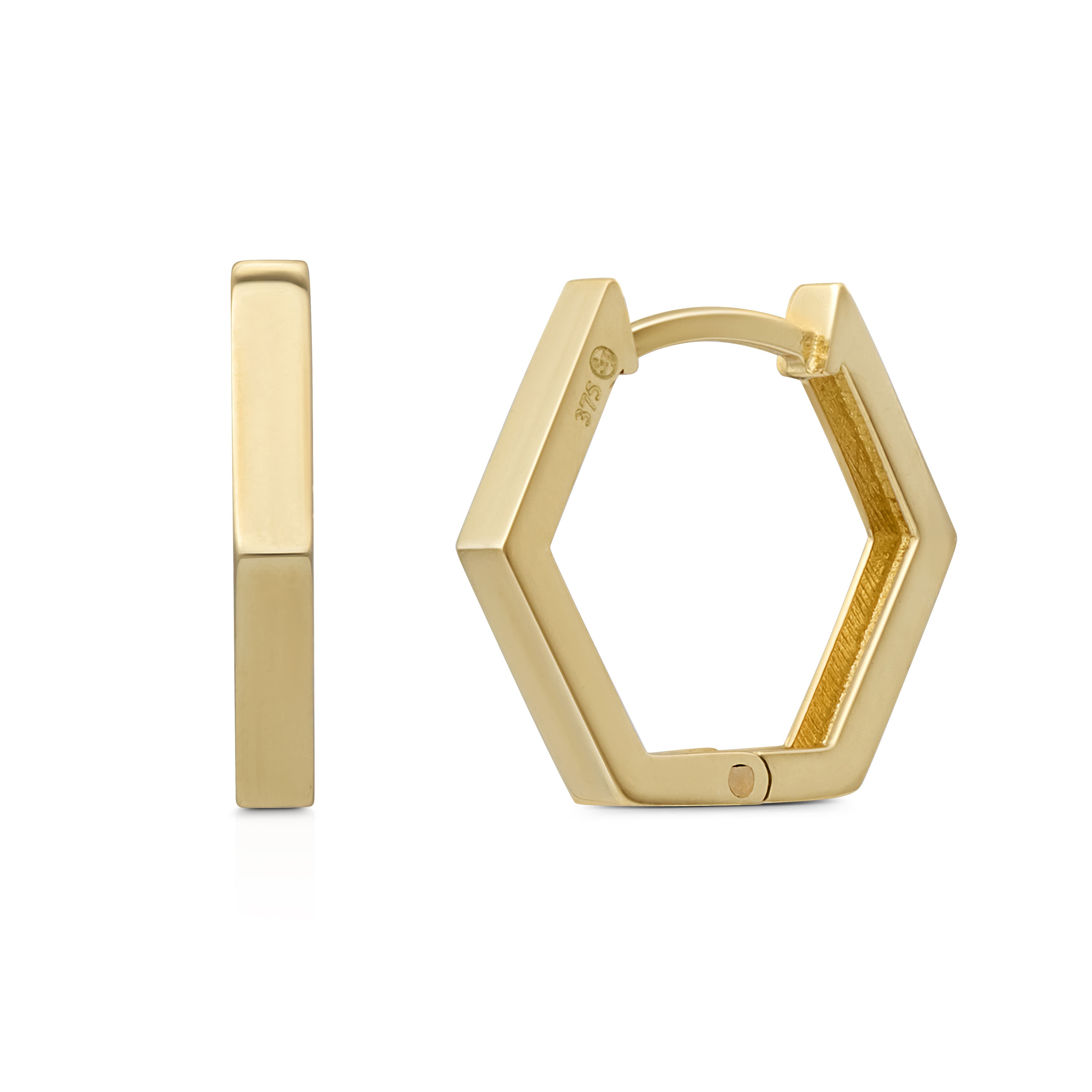 Suzan Gold Creolen-Set 375er Gold Huggies – Geometrische Creolen für Damen, günstig online kaufen