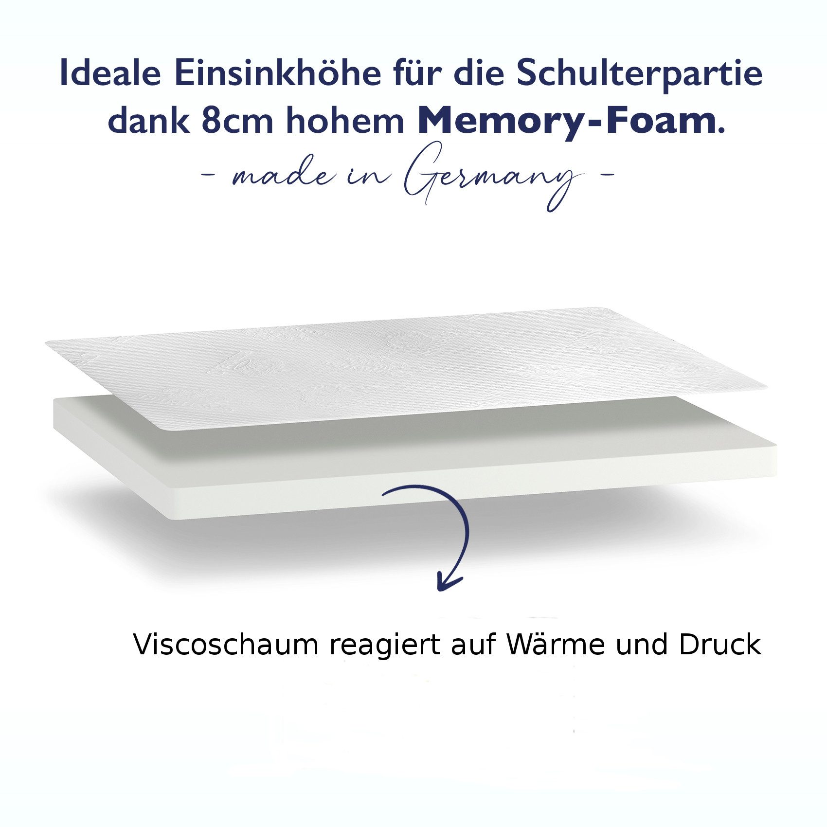 FMP Matratzenmanufaktur, Topper FMP orthopädische Comfort Matratzenauflage 8 cm hoch, Viscoschaum, (1-tlg), Für Druckentlastung und mehr Komfort