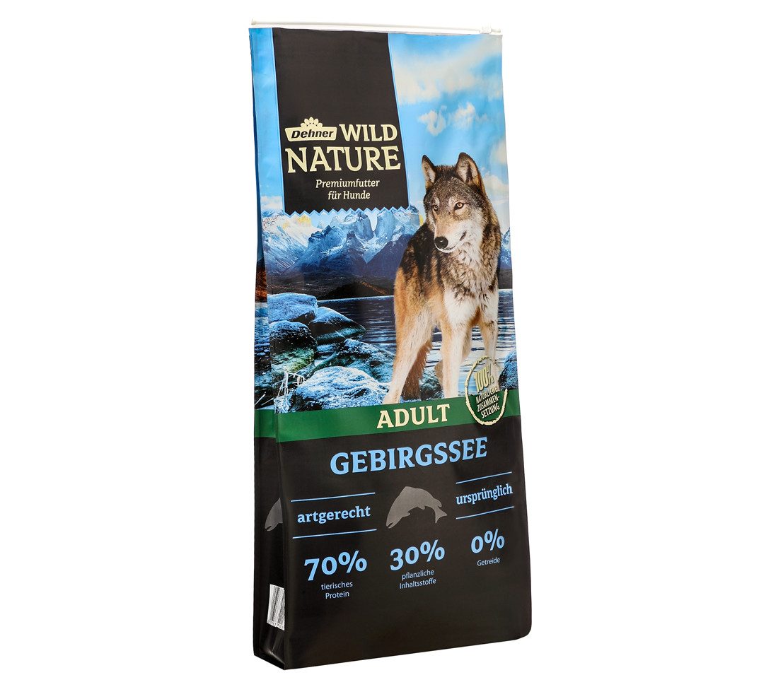 Dehner Wild Nature Mono-Protein Fisch, 4 kg / 12 kg, getreidefrei/zuckerfrei Fisch, 12000g, Trockenfutter für ausgewachsene Hunde