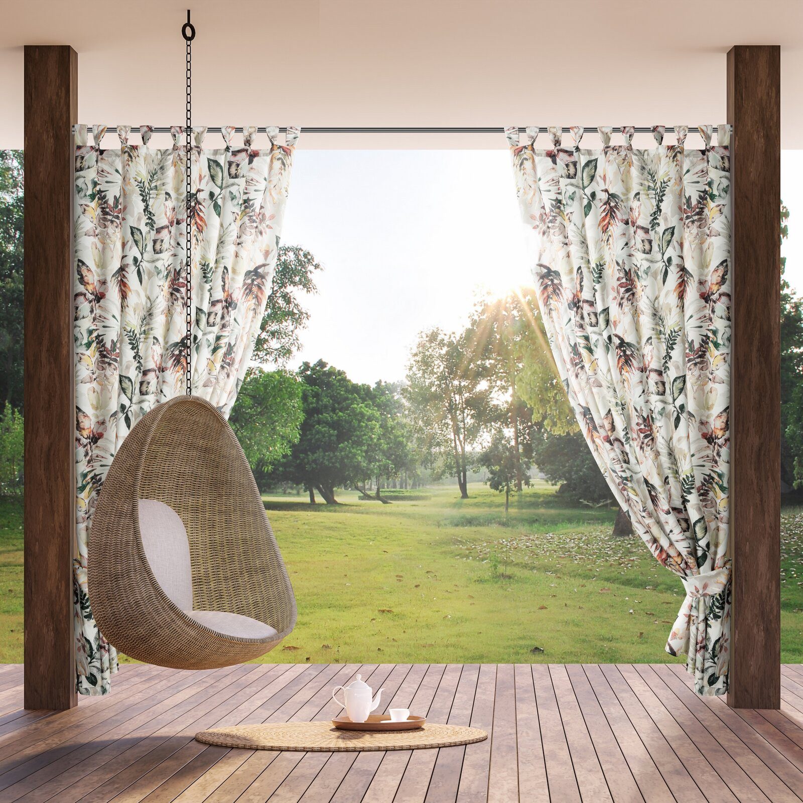 Eurofirany Outdoorvorhang GARDEN, wasserdichter Terrassenvorhang (1 St), Sc günstig online kaufen
