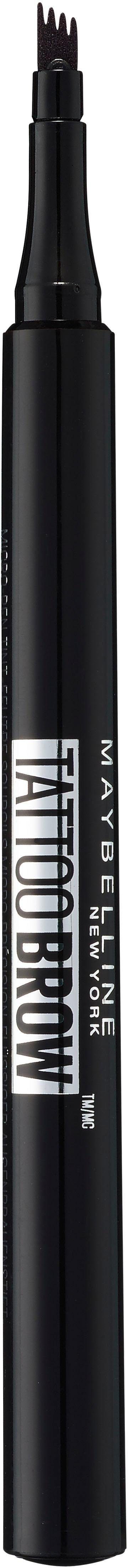 MAYBELLINE NEW YORK Augenbrauen-Stift Brown super 110 Applikator-Spitze, Augen-Make-Up Brow, mit Tattoo feiner Soft