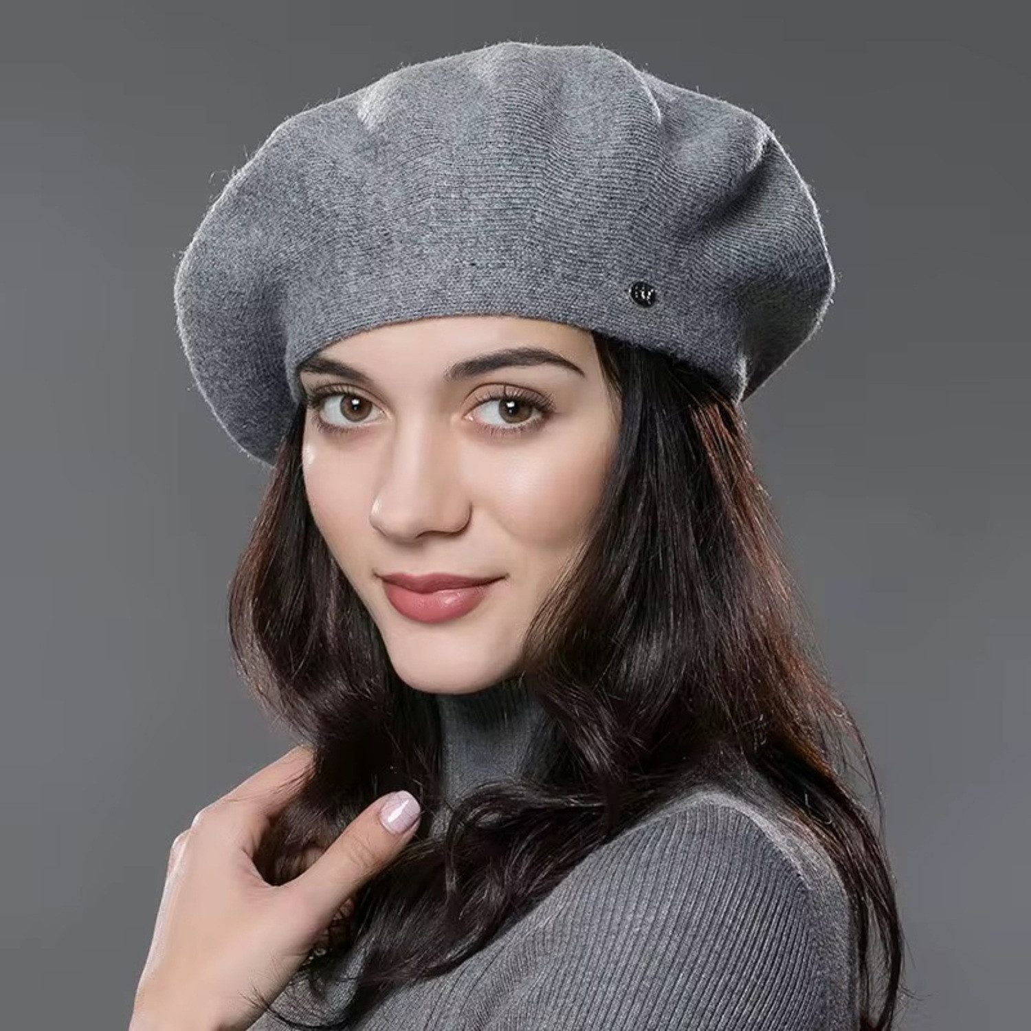 ROUGEMONT Baskenmütze Trendige Damen Mütze Kaschmir/ Wolle Baskenmütze Bord günstig online kaufen