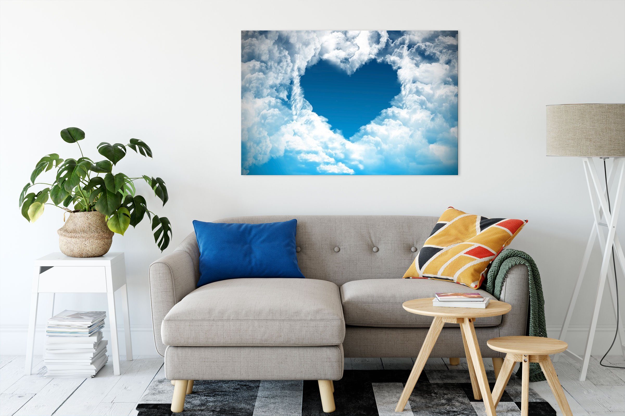 Pixxprint Leinwandbild Romantisches Herz in den günstig online kaufen