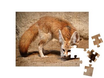 puzzleYOU Puzzle Fennek-Fuchs auf der Jagd, 48 Puzzleteile, puzzleYOU-Kollektionen Wüstenfuchs, Tiere in Savanne & Wüste