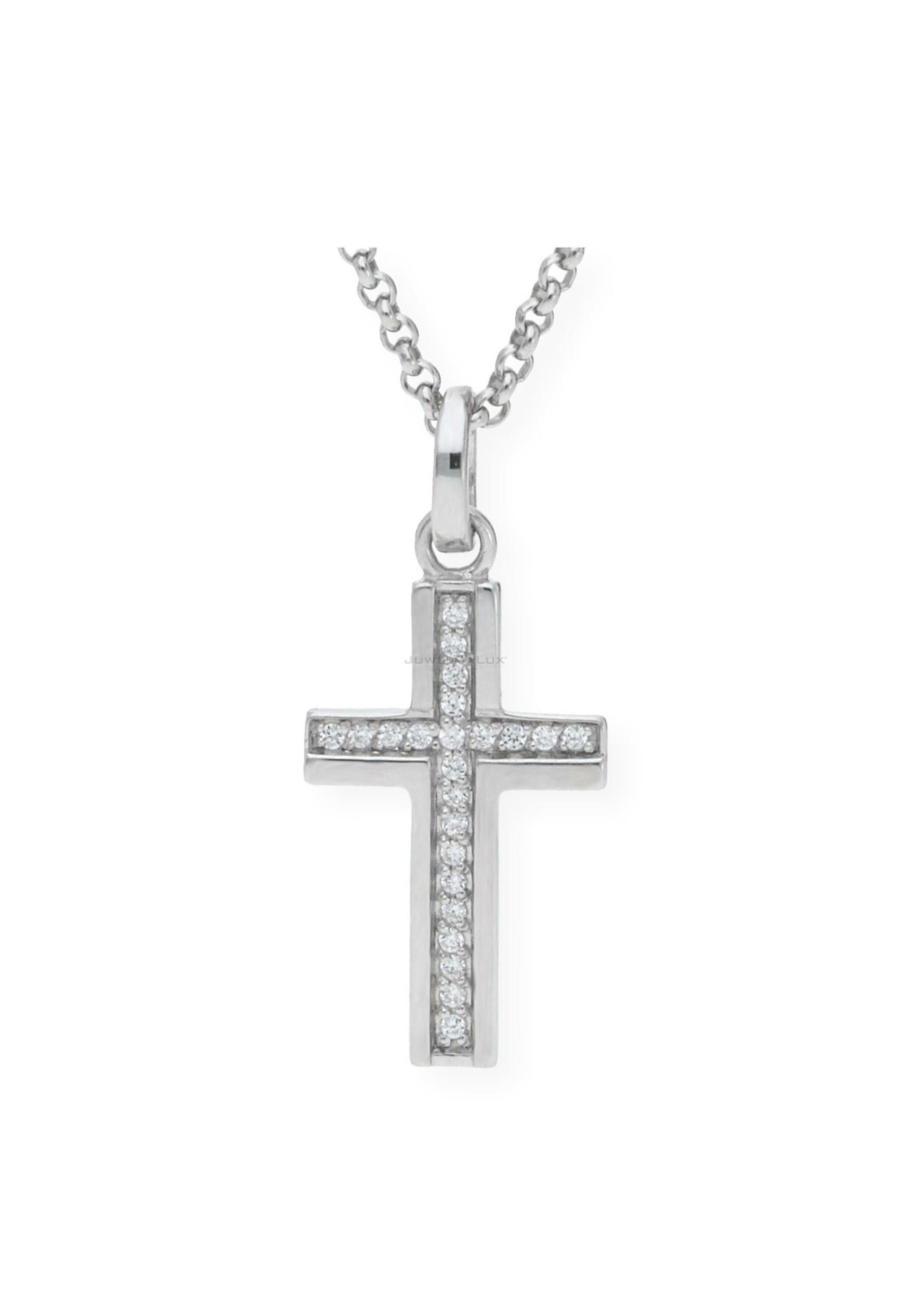 JuwelmaLux Kreuzanhänger Anhänger Kreuz 925er Sterling Silber mit Zirkonia, ohne Kette, inkl. Schmuckschachtel