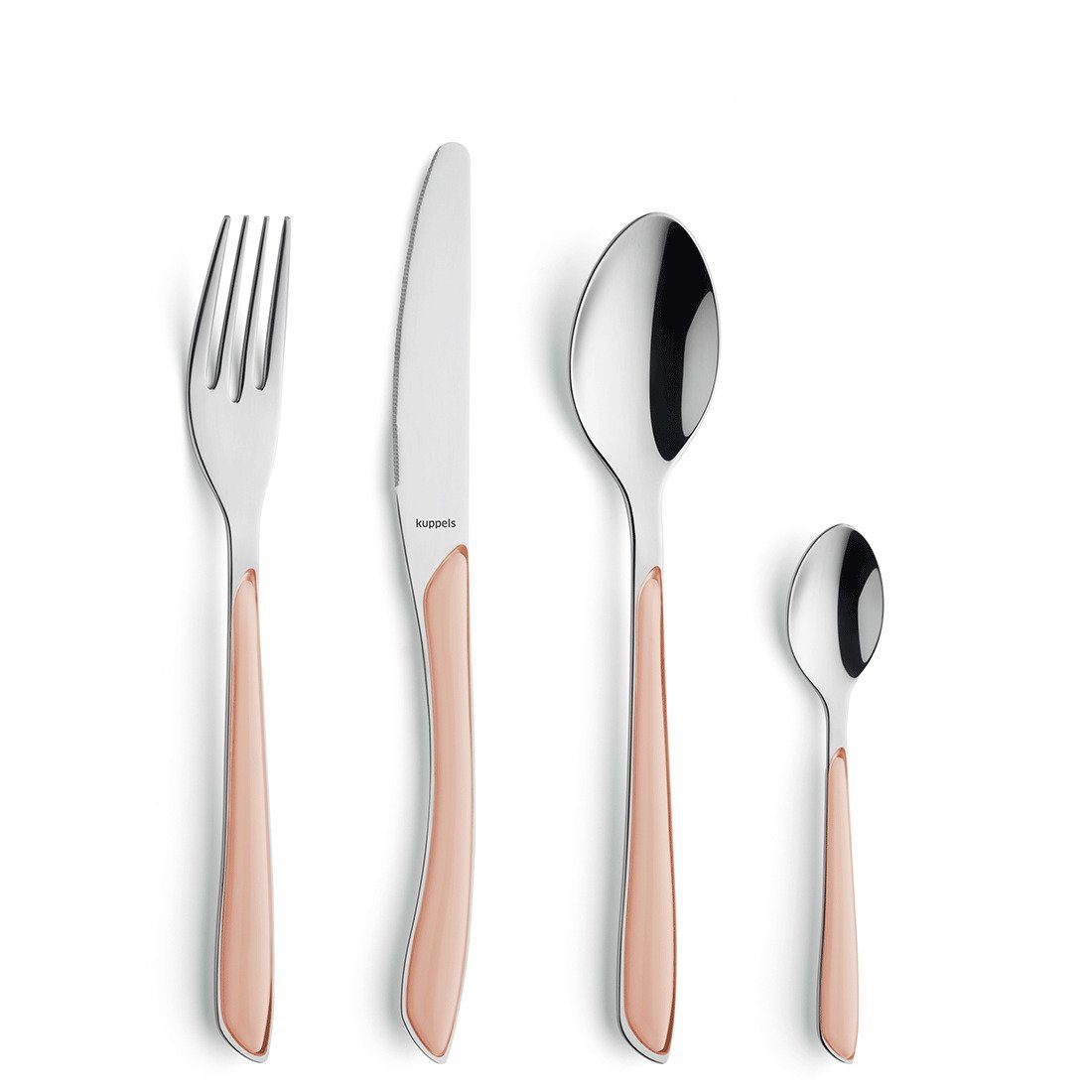 Kuppels Besteck-Set PRISMA (24-tlg), 6 Personen, Edelstahl Rostfrei 18/0, spülmaschinenfest, in apricot, hochglanzpoliert