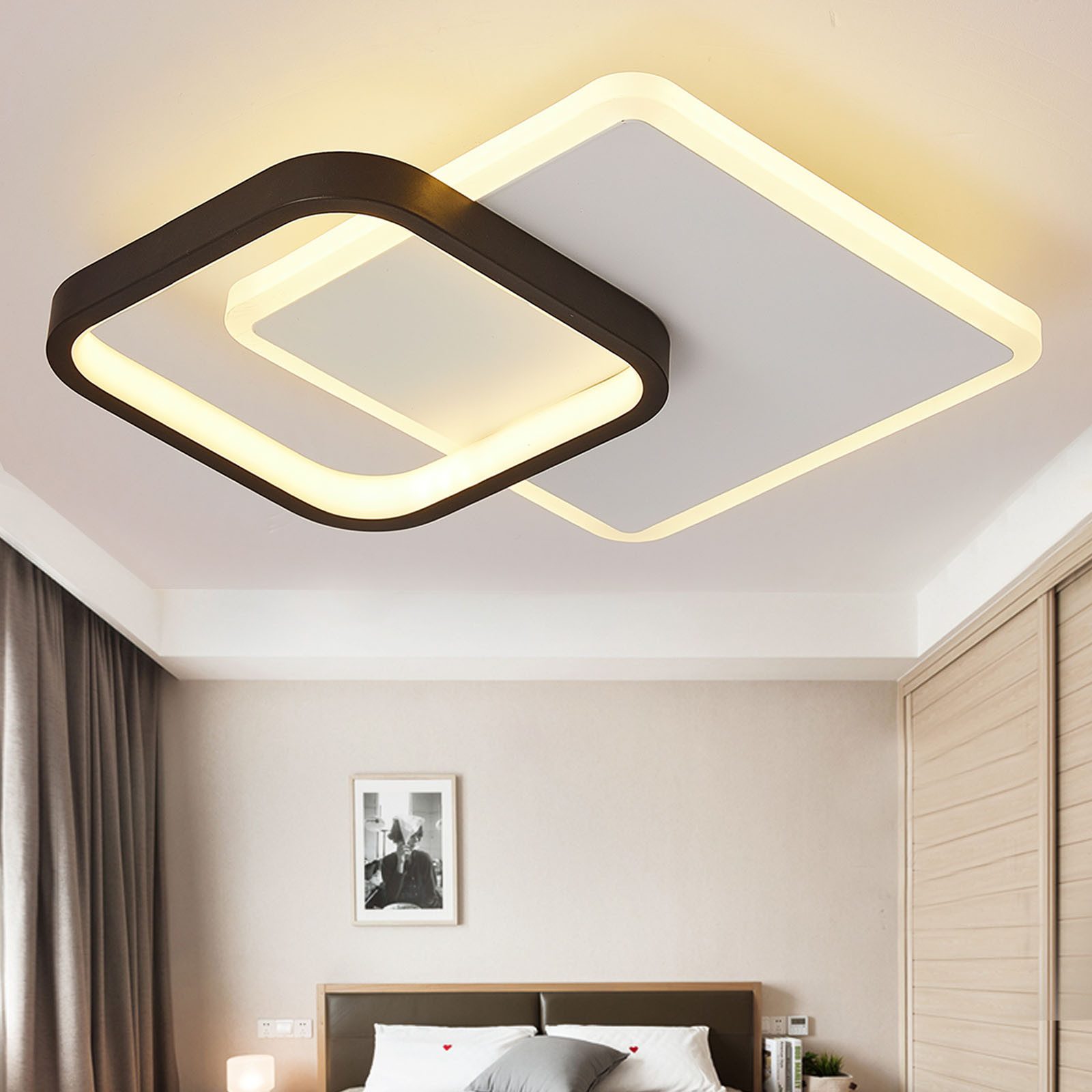 style home LED Deckenleuchte 24W Deckenlampe Metall Lampe Warmweiß 3000K, LED fest integriert, für Küche Diele Flur Schlafzimmer Wohnzimmer