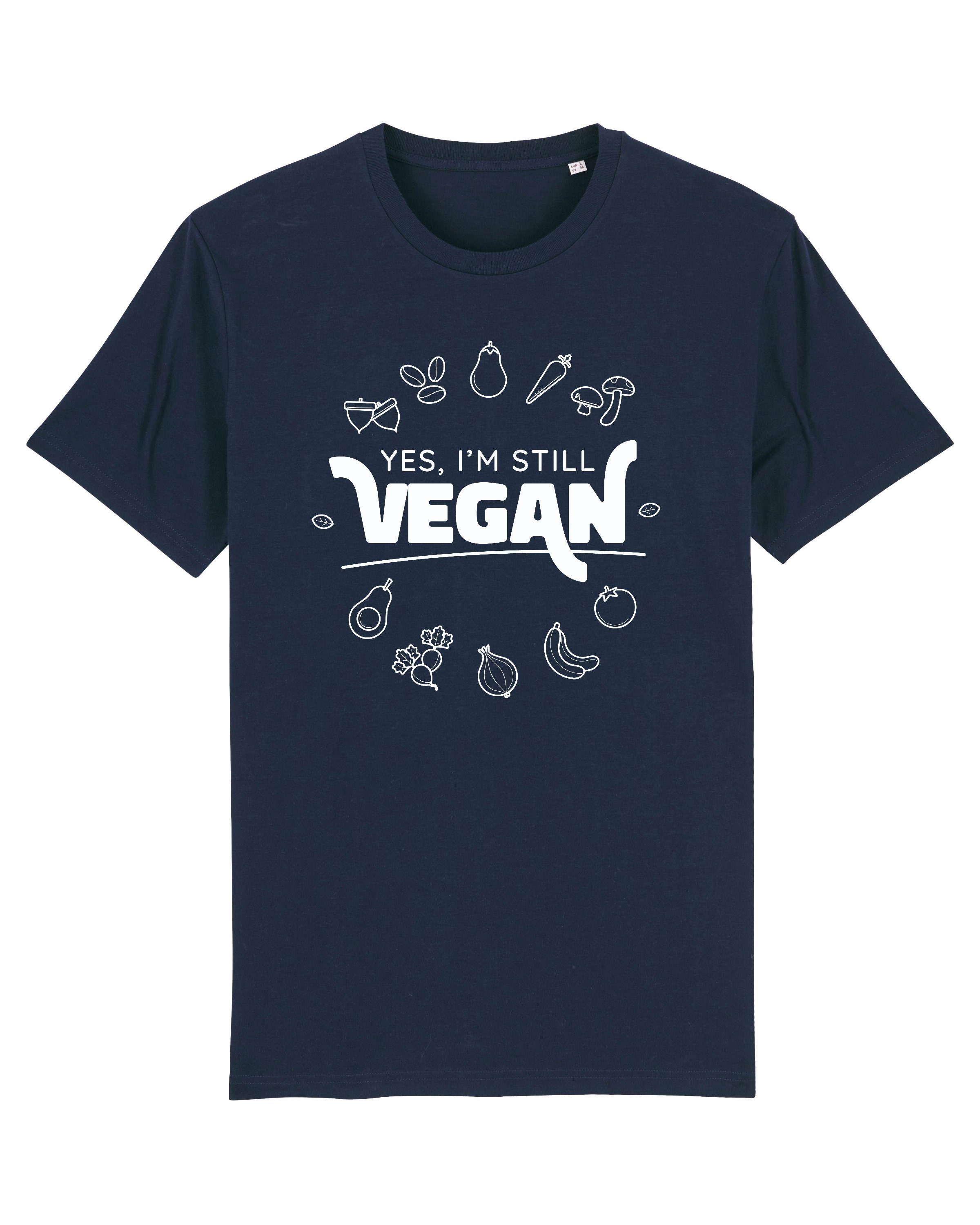 wat? Apparel Print-Shirt Still Vegan (1-tlg) dunkelblau