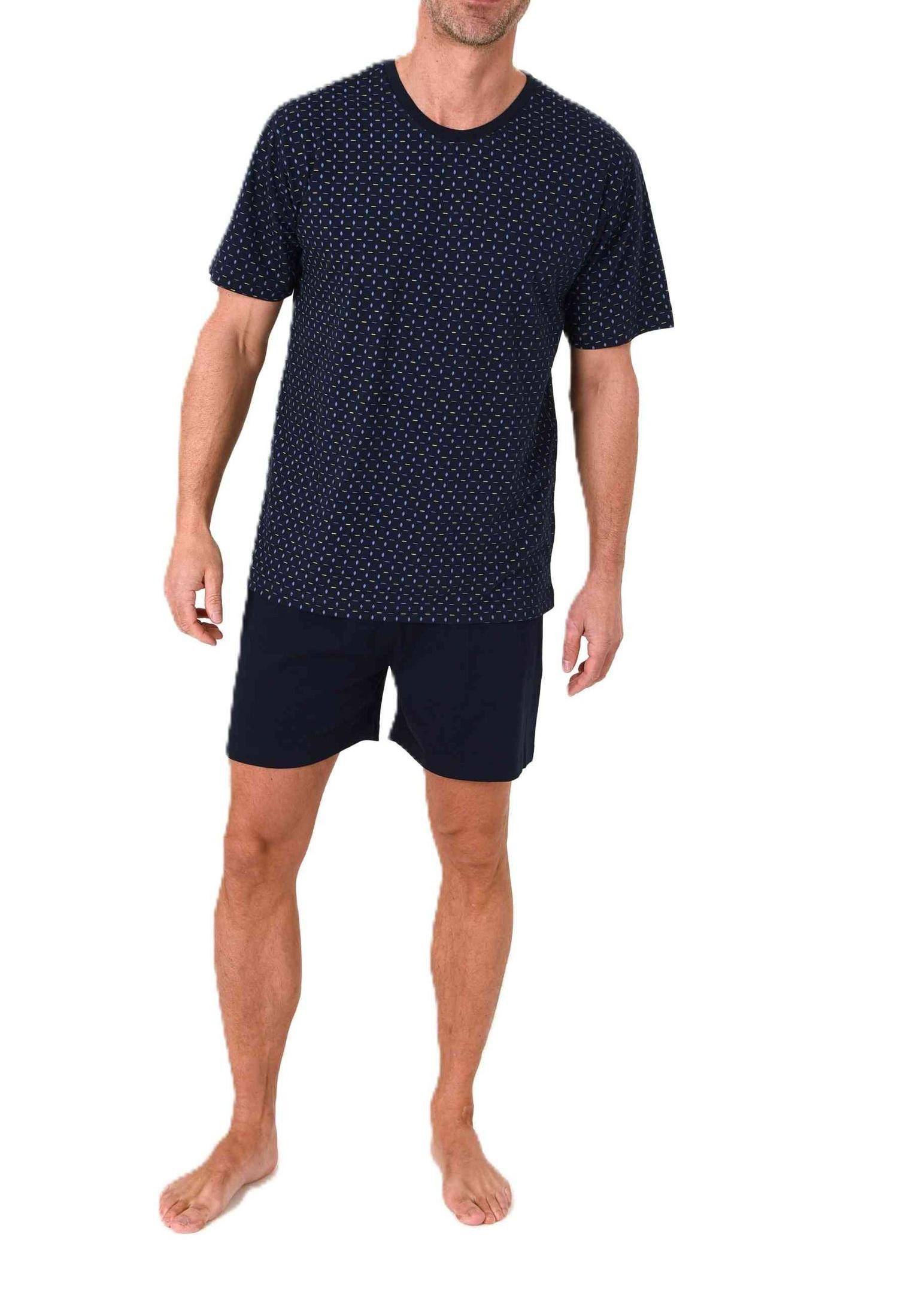Pyjama Normann Herren Schlafanzug kurzarm Shorty Pyjama in edler Optik