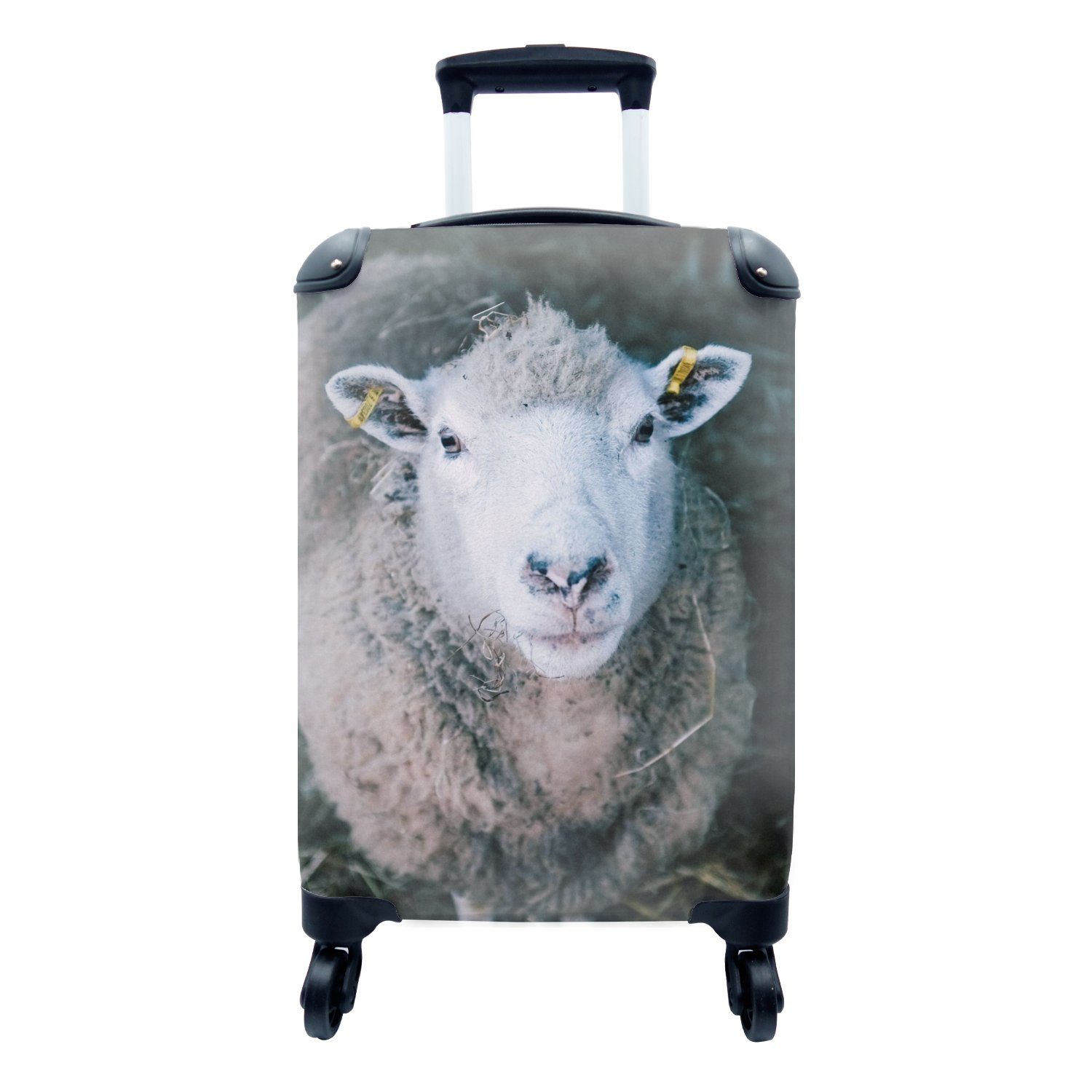 Trolley, Handgepäckkoffer rollen, für Rinder, Schafe Tiere - Rollen, MuchoWow 4 Handgepäck Reisekoffer - Ferien, mit Reisetasche