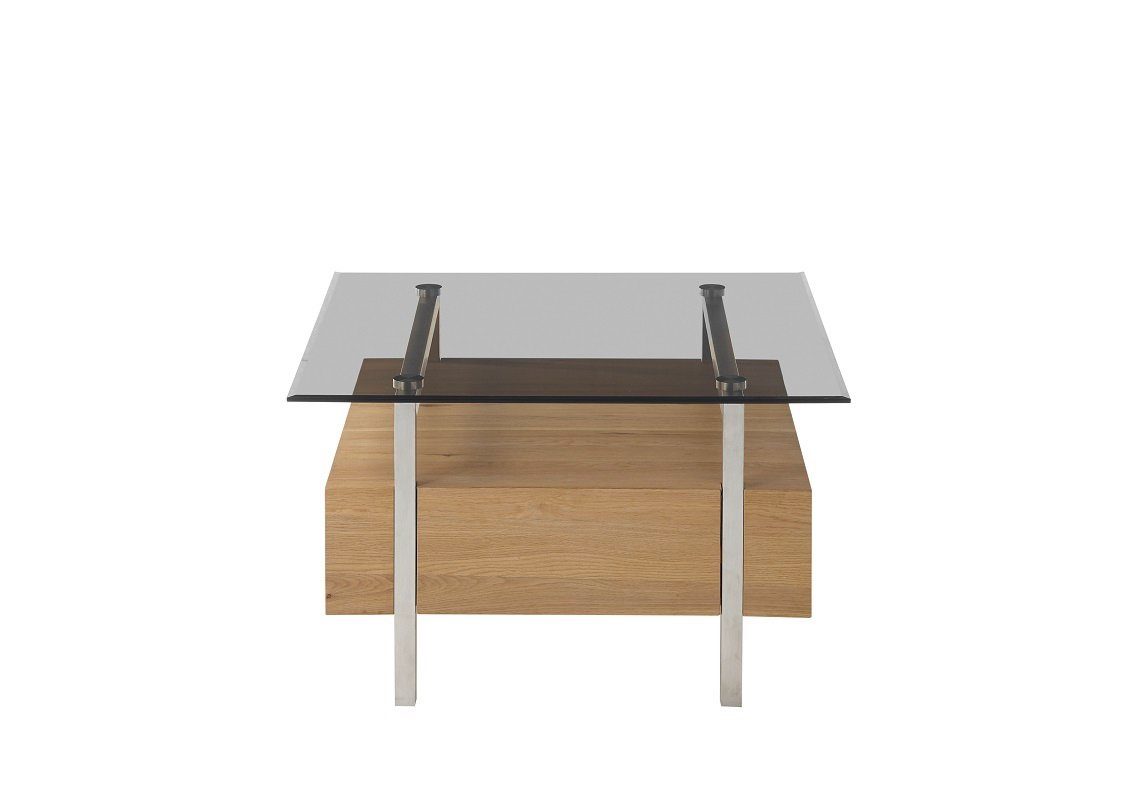 MCA furniture Couchtisch grau, Eiche Hatfield (no-Set) 80/110, verschied / Glasplatte, Couchtisch mit