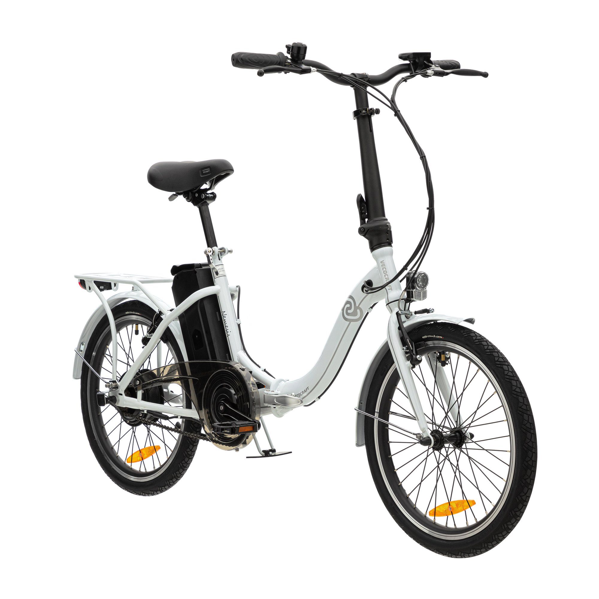 VECOCRAFT E-Bike Nemesis 20 Zoll 7.8Ah(288WH) 55KM, Heckmotor, 288,00 Wh Akku Weiß