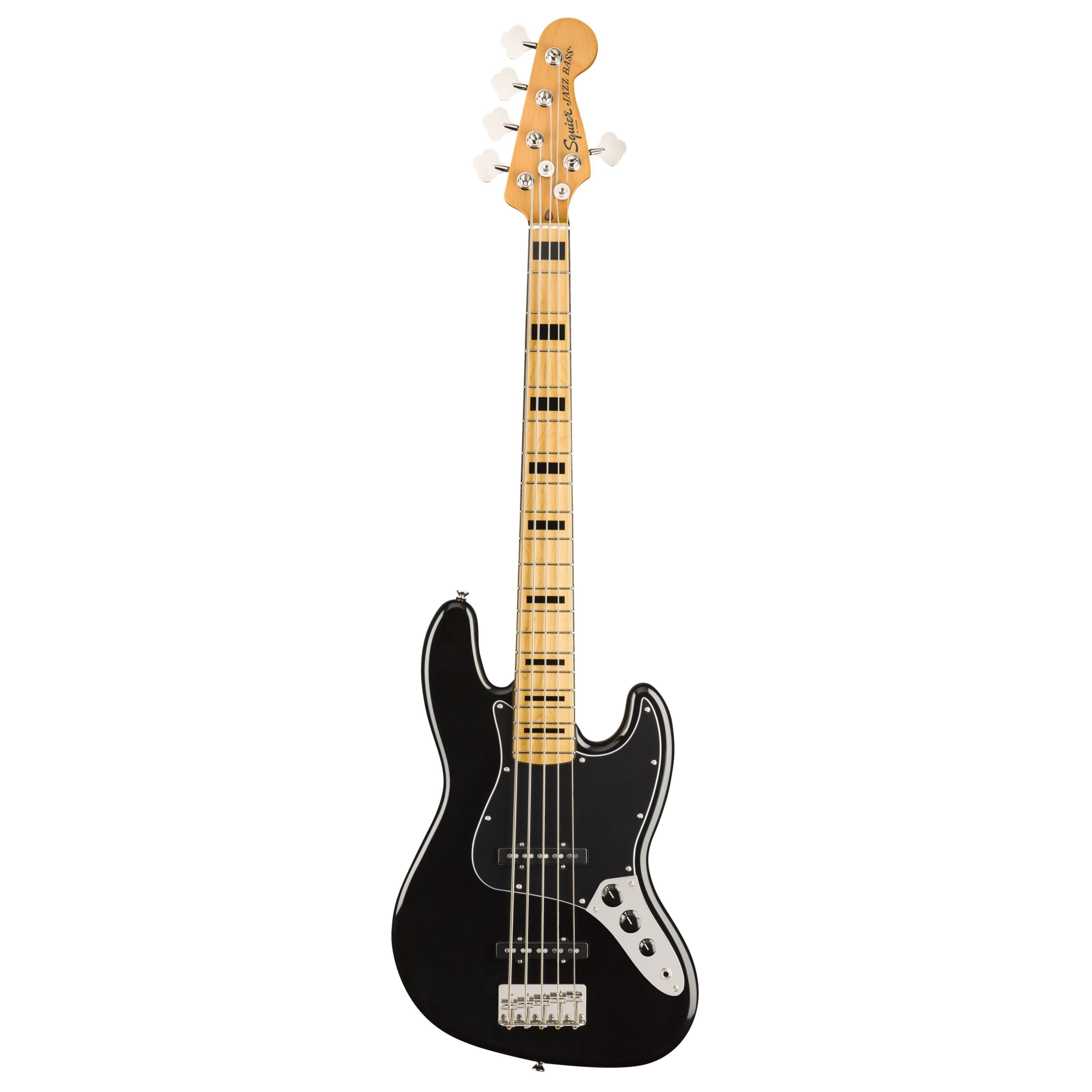 Squier E-Bass, E-Bässe, 5-Saiter E-Bässe, Classic Vibe '70s Jazz Bass V Black - E-Bass