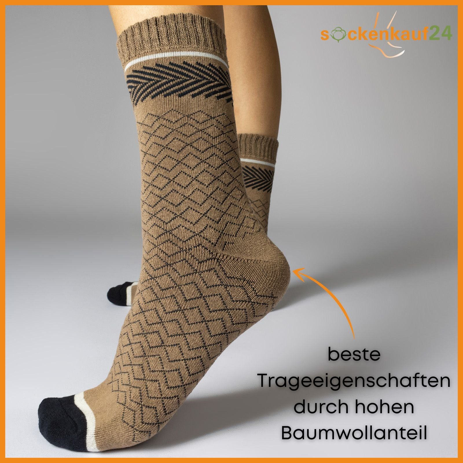 sockenkauf24 Thermosocken 6 oder 12 WP - (6-Paar, 39-42) mit Damen Paar Innenfrottee 38203 Wintersocken Damensocken