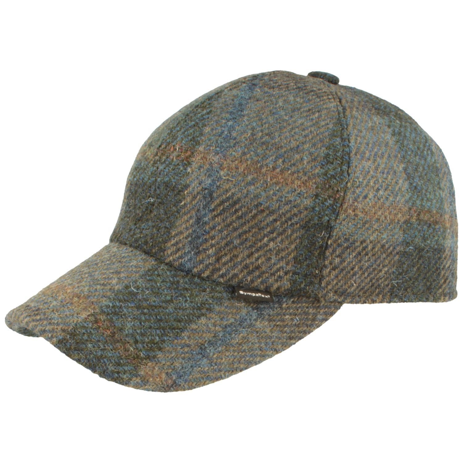 Breiter Schiebermütze Baseball-Cap mit Ohrenschutz aus Harris Tweed