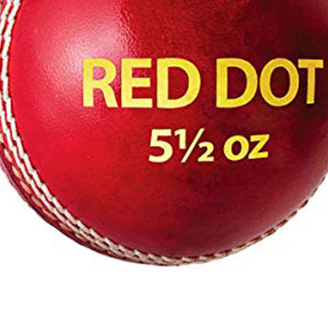 DSC Spielball Red Dot Leder Cricket Ball Geeignet für Praxis Spiel (Inhalt des Kartons: 1 Cricket-Ball, wasserdicht und für hervorragende Formbeständigkeit konzipiert), Turnier Spiel, Top Qualität Kork