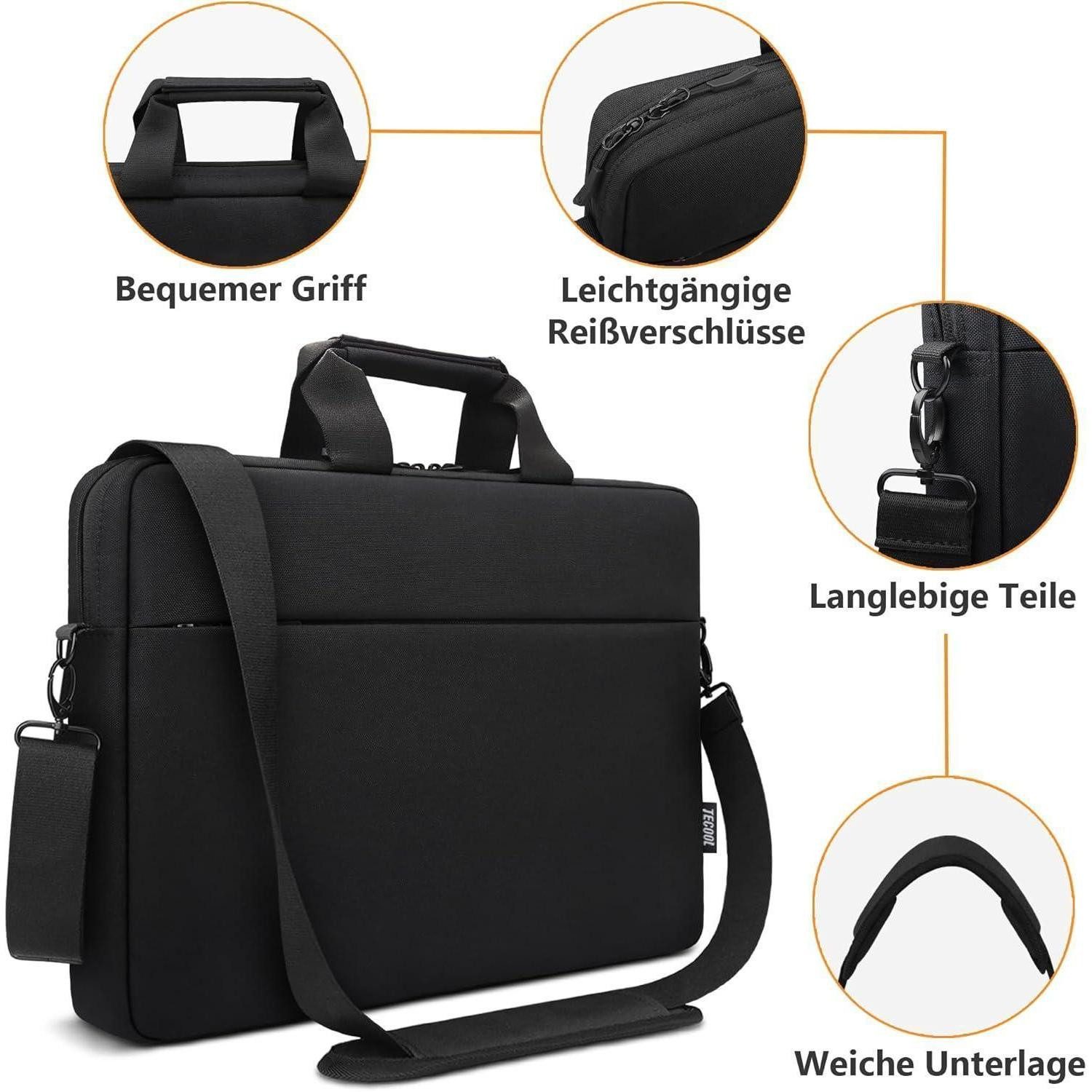 LuxusKollektion Laptoptasche Laptoptasche 17,3 Zoll Schultertasche Stoßfest Wasserdicht Schwarz