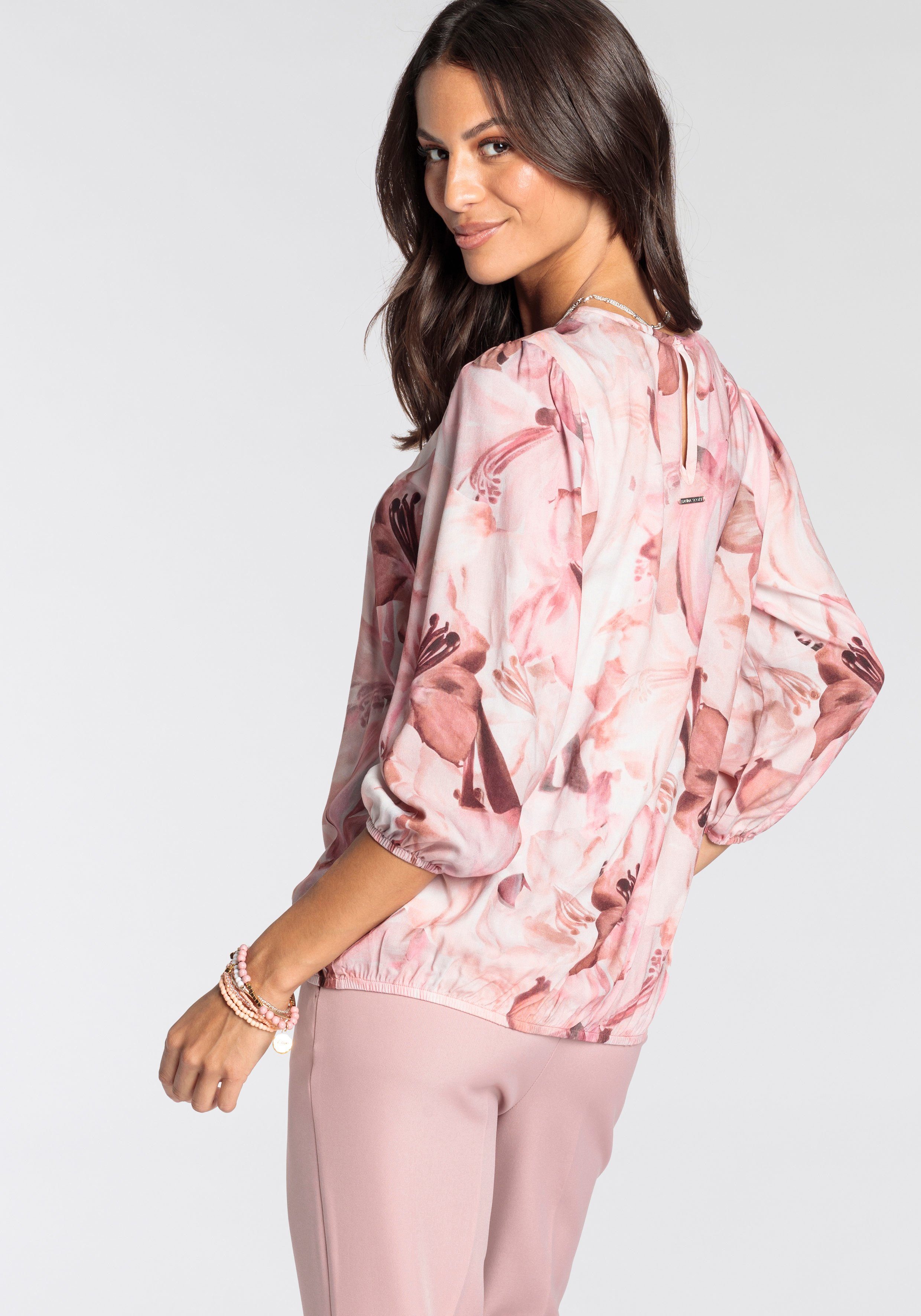 Laura Scott Druckbluse mit femininen Blumen-Print günstig online kaufen