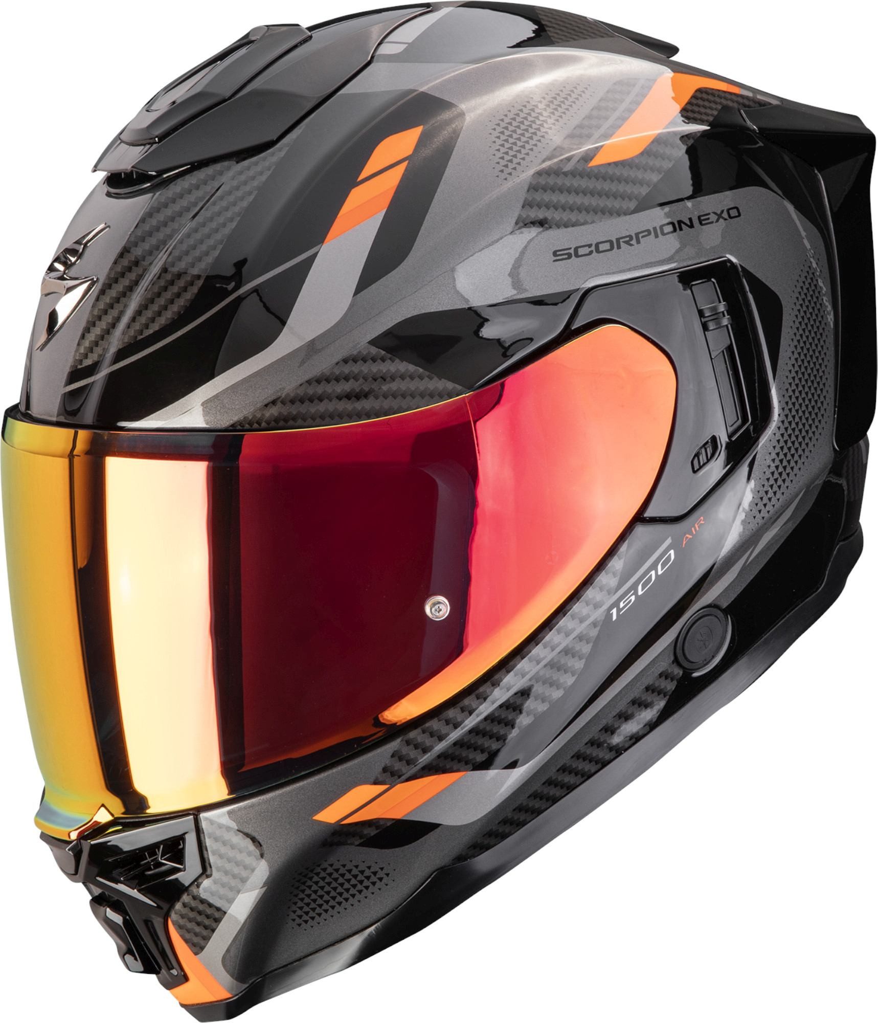 Scorpion Exo Motorradhelm Exo-1500 Air Sleek Helm, Notfallsystem-Polsterung (EQRS),geeignet für Brillenträger,Pinloc
