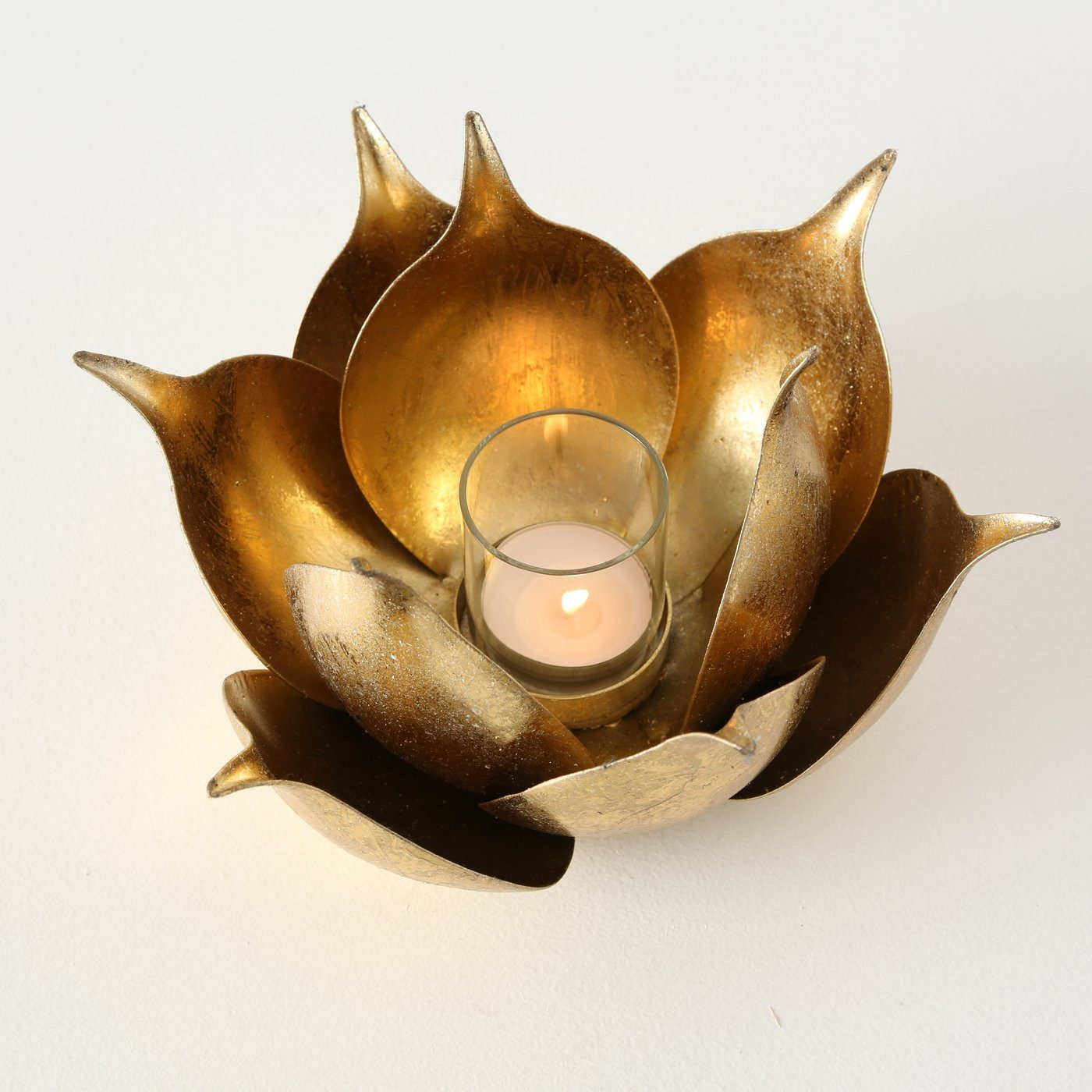 MF Windlicht Windlicht Lotusgold Lotusblume Metall günstig online kaufen