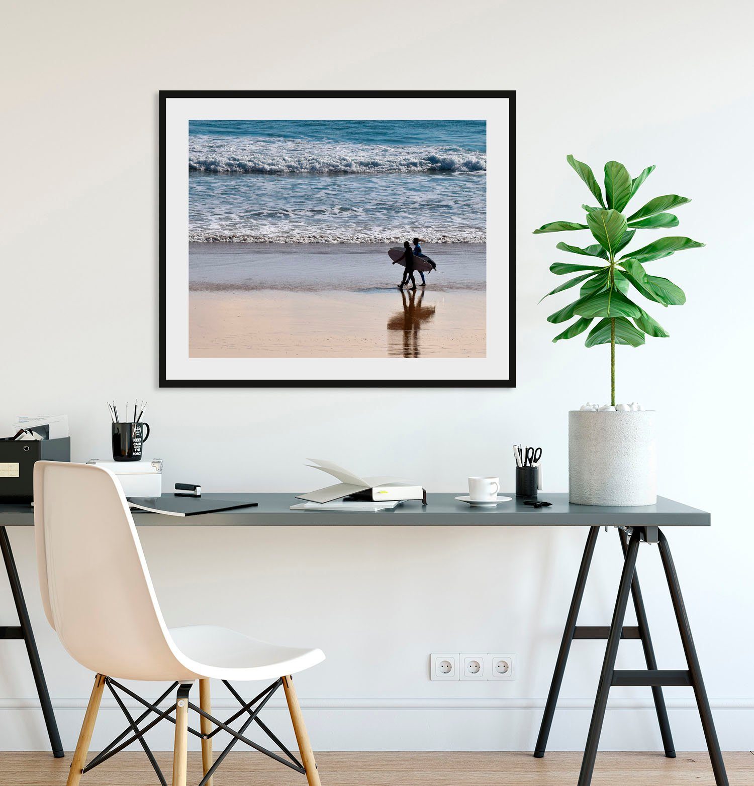 queence Bild Sofia, Bilder von Liebespaaren, Frau, Mann, Meer, Meer Bilder, Sport, Strand (1 St), HD Premium Poster-Druck inkl. Holzrahmen