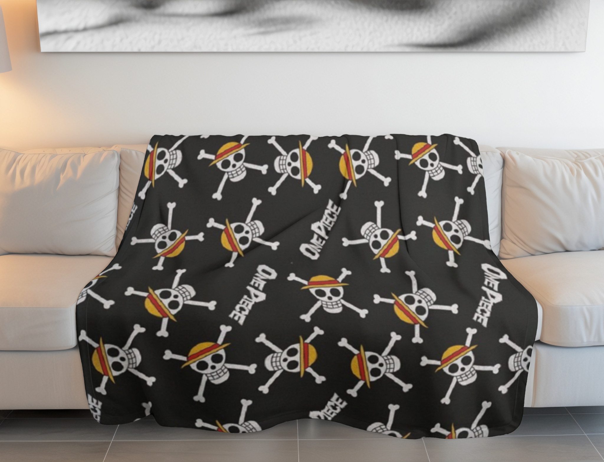 Wohndecke Sherpa Decke – Superweiche Kuscheldecke 130x160 cm für Anime-Fans, One Piece Anime