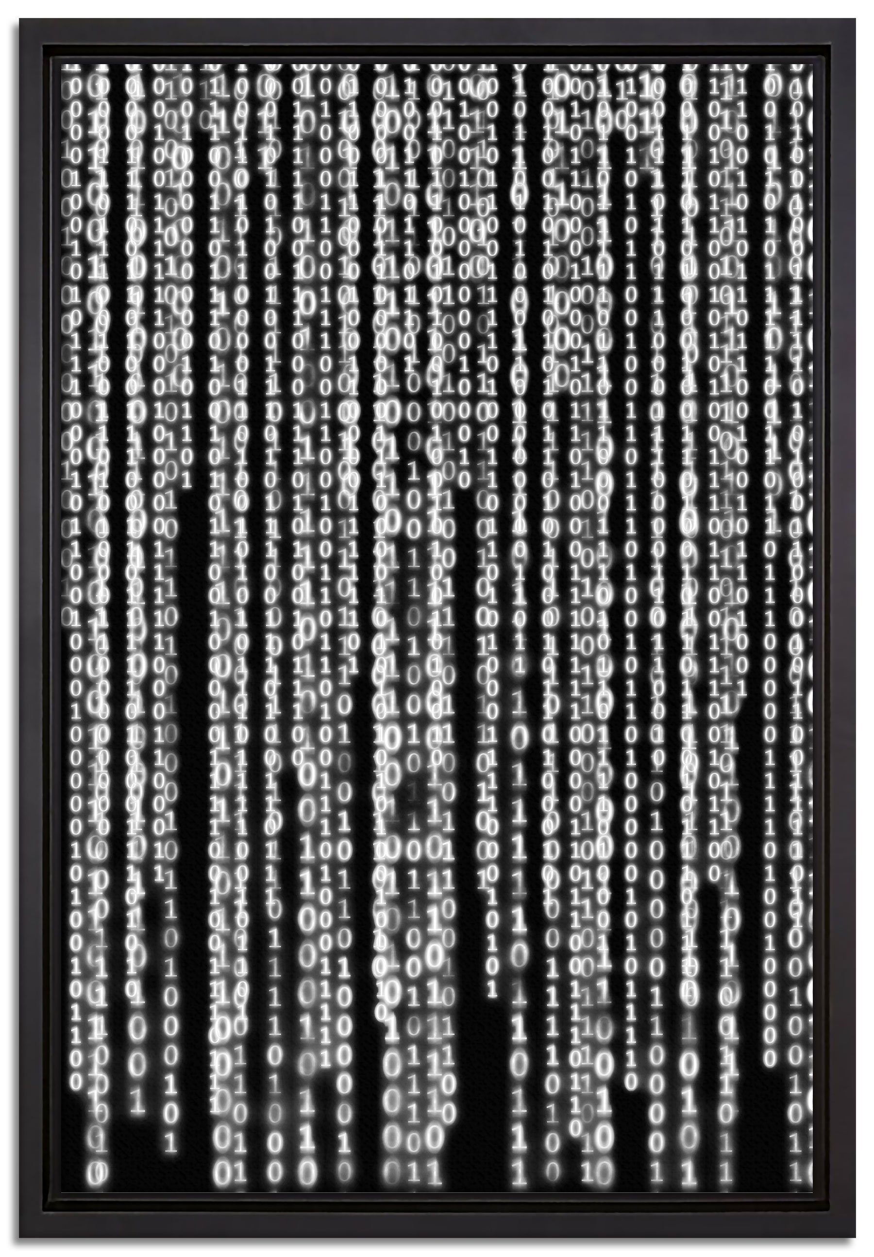 Pixxprint Leinwandbild Matrix, Wanddekoration (1 Schattenfugen-Bilderrahmen fertig Leinwandbild einem in Zackenaufhänger St), inkl. gefasst, bespannt