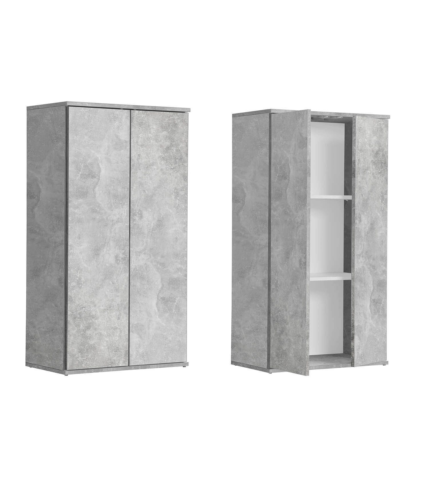 mokebo Mehrzweckschrank Der Schlanke (60x110 cm, mit 2 Einlegeböden) Aktenschrank, Büroschrank, Schuhschrank & Aufbewahrungsschrank in Grau