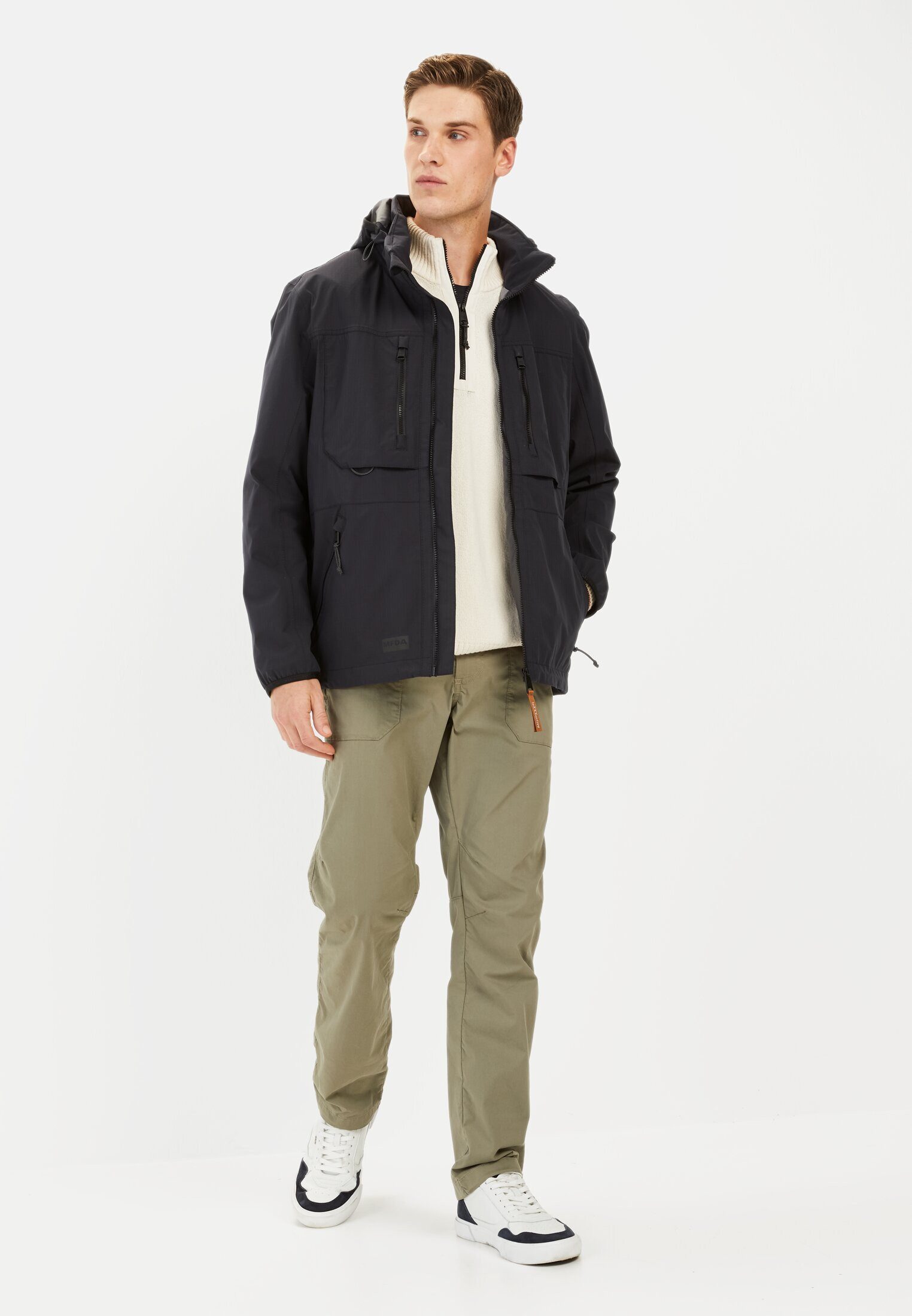 camel active Funktionsjacke teXXXactive® Windbreaker mit abnehmbarer Kapuze Markenlabel